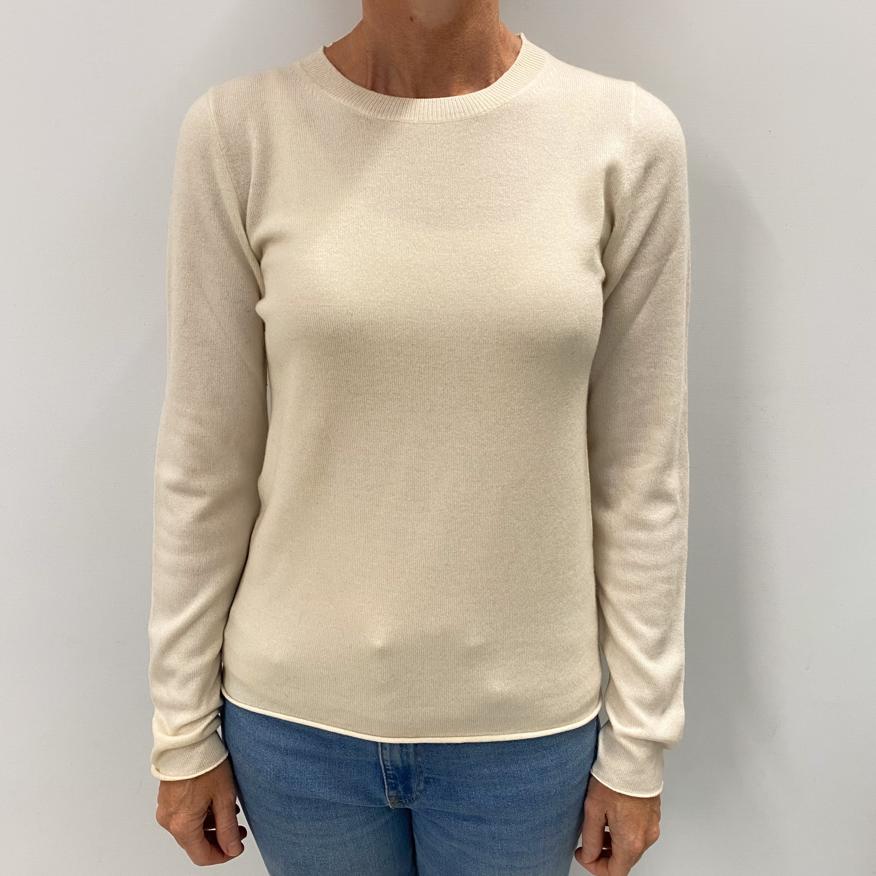 Cream Cashmere Crew Neck Jumper Small