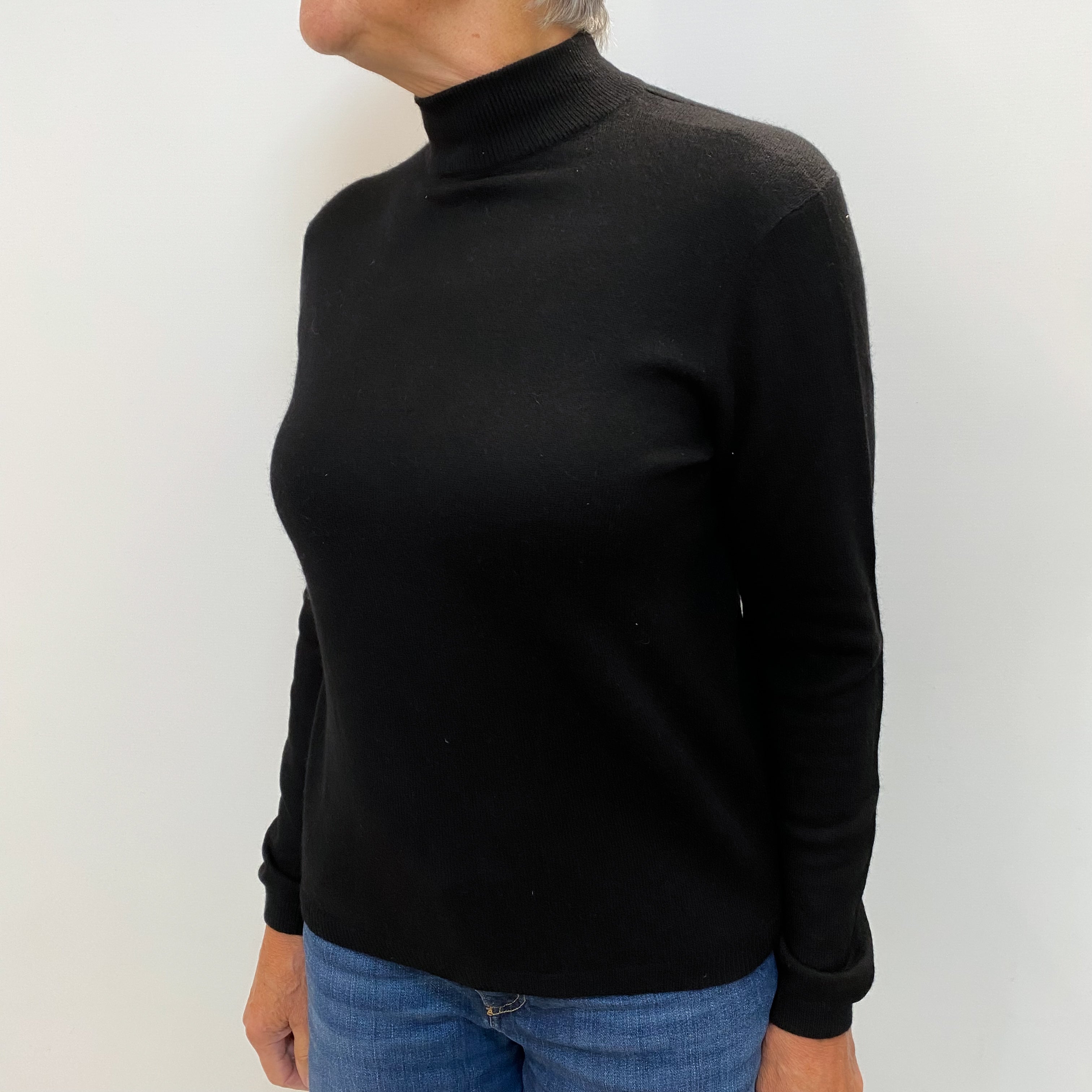 Black Cashmere Turtle Neck Jumper Medium