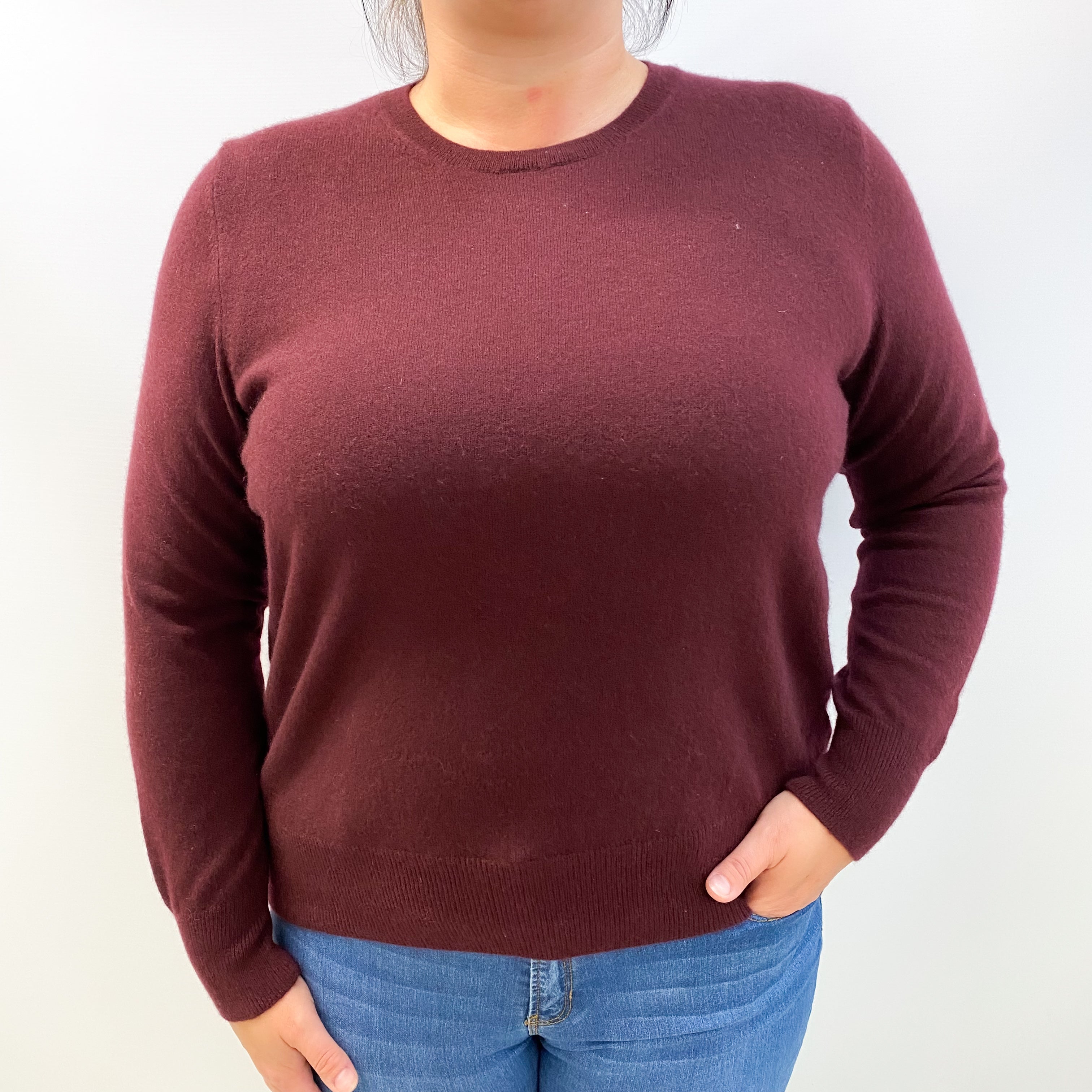 Mulberry Purple Cashmere Crew Neck Jumper Large