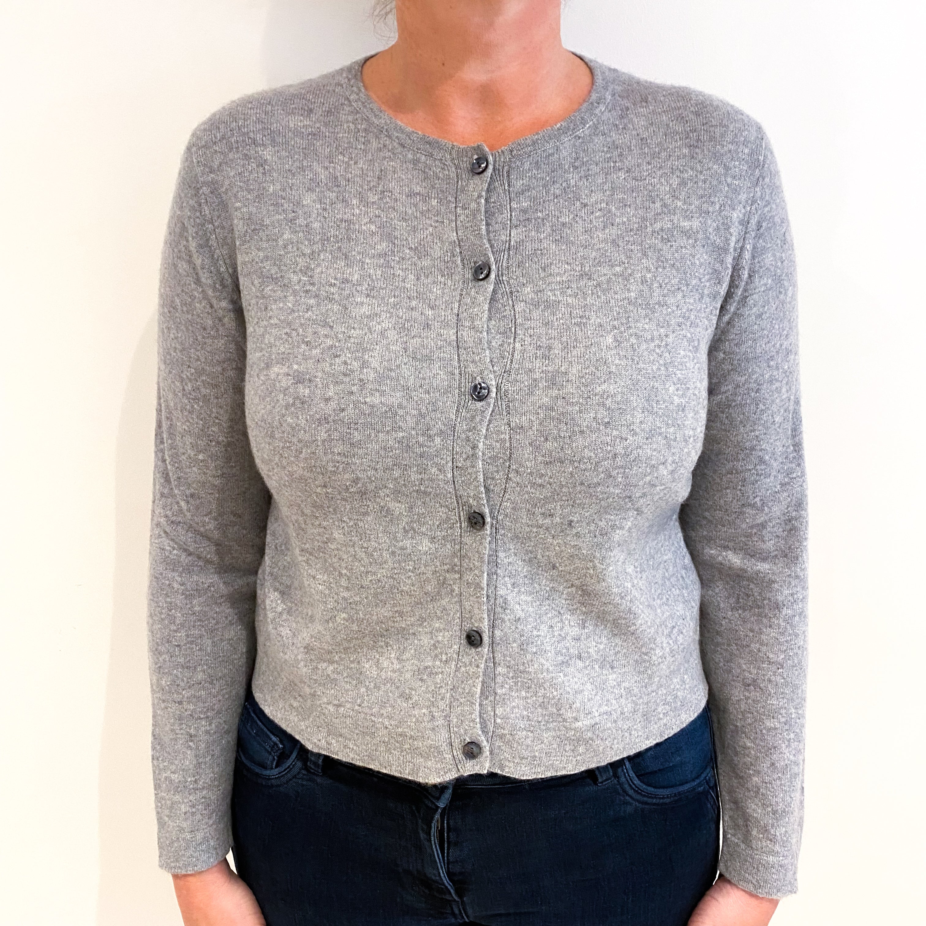 Smoke Grey Cashmere Cardigan Large