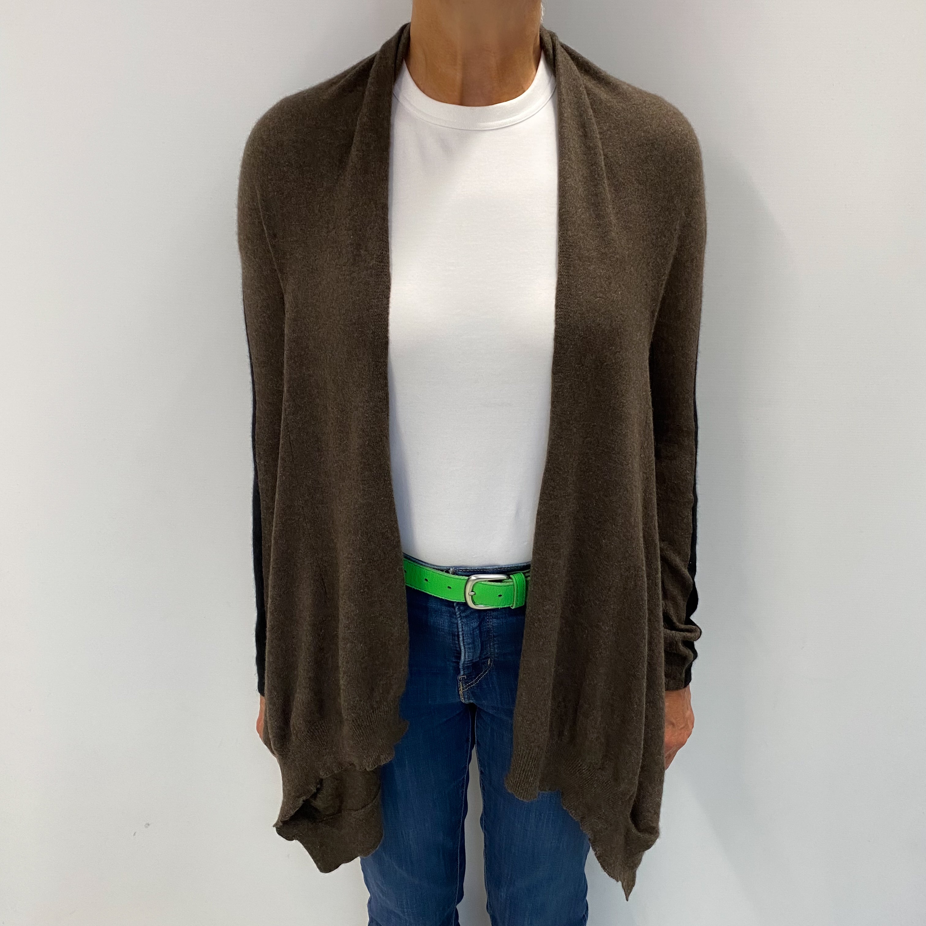 Donkey Brown Cashmere Edge To Edge Cardigan Medium