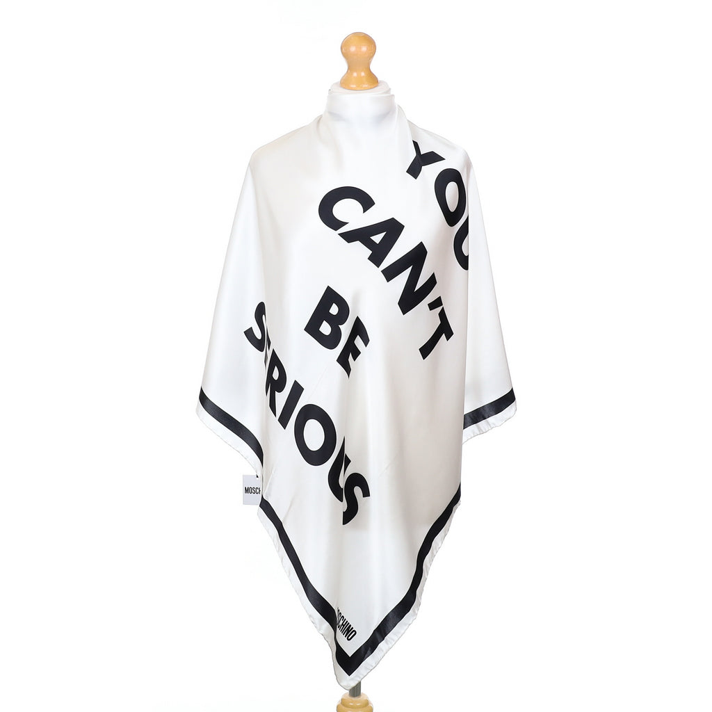 Brand New Moschino Slogan Silk Scarf
