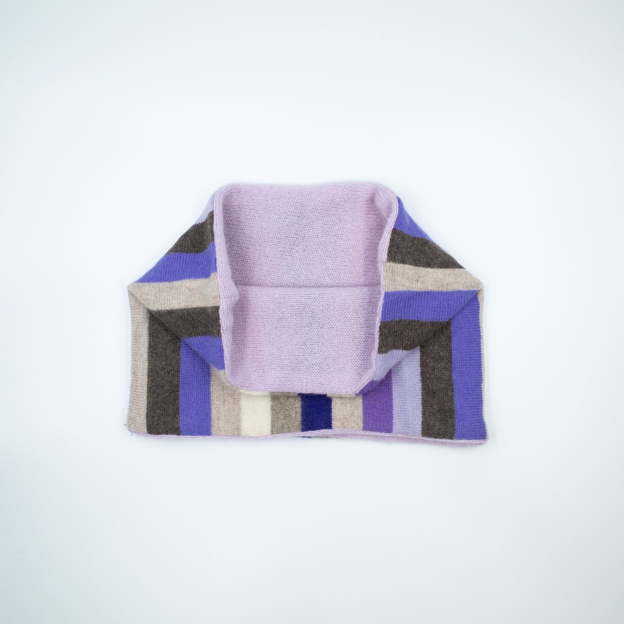 Lavender and Grey Stripe Neck Warmer