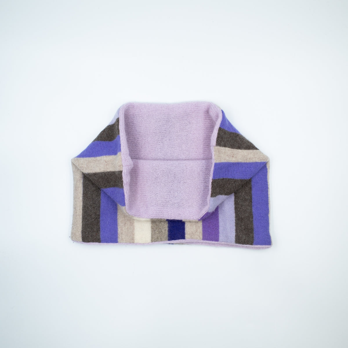 Lavender and Grey Stripe Neck Warmer
