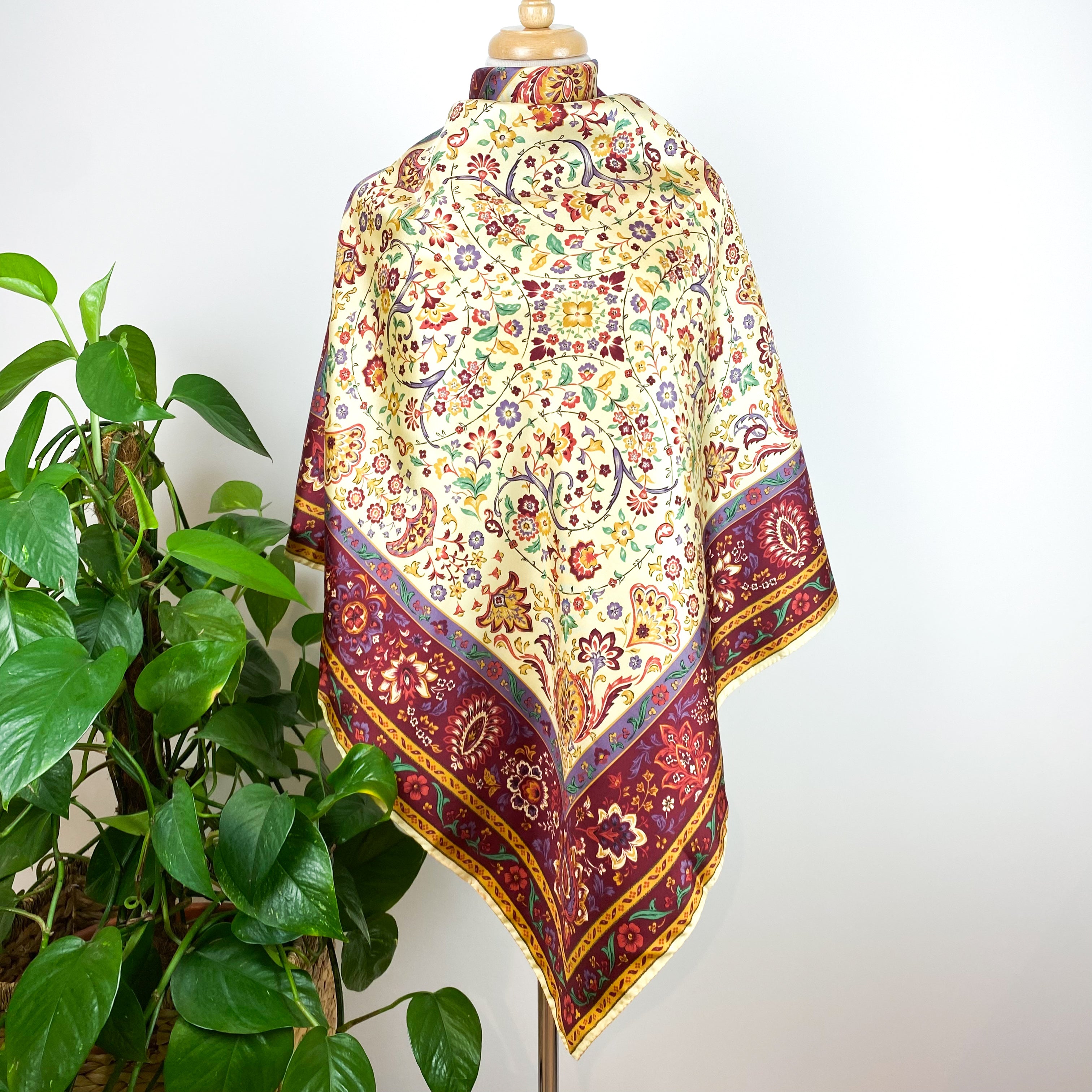 Past Times Floral Italian Vintage Silk Scarf