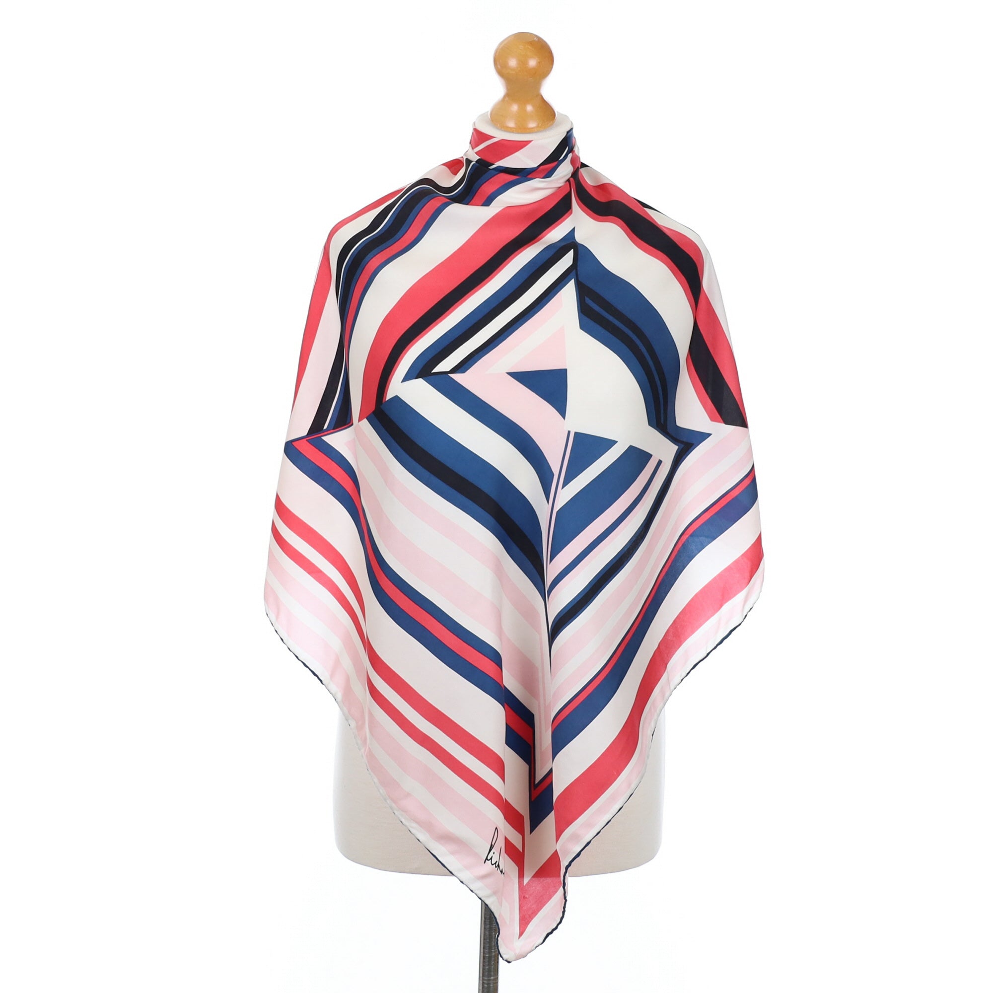 1970’s Richard Allan Striped Silk Scarf