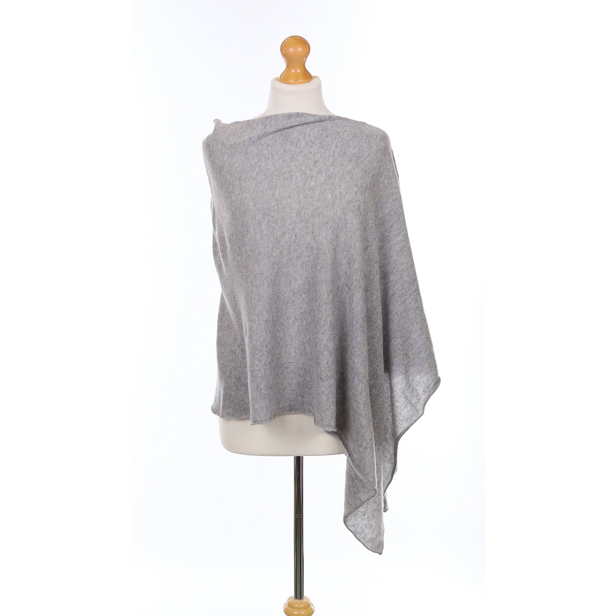 Smoke Grey Cashmere Poncho