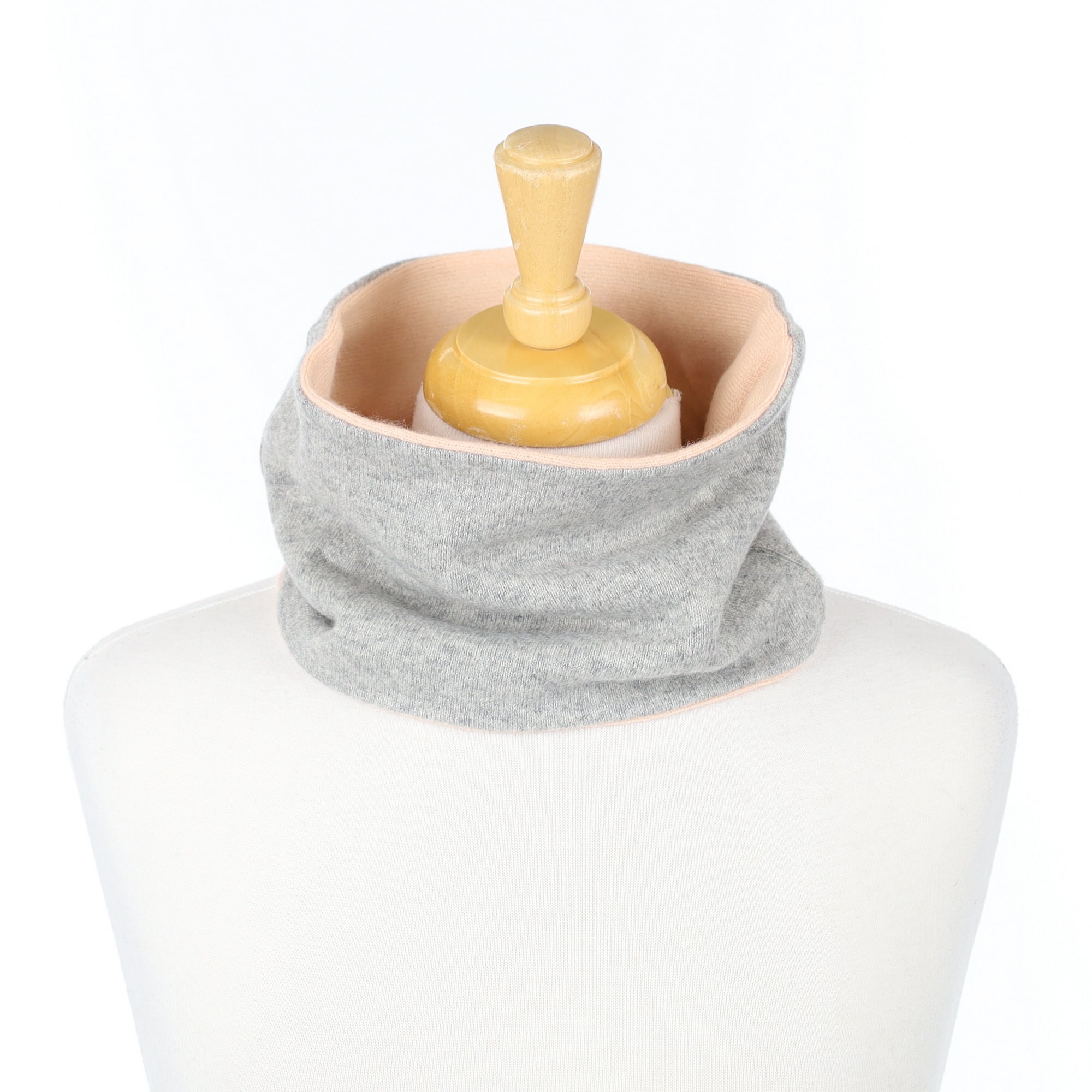 Smoke Grey and Pale Peach Neck Warmer