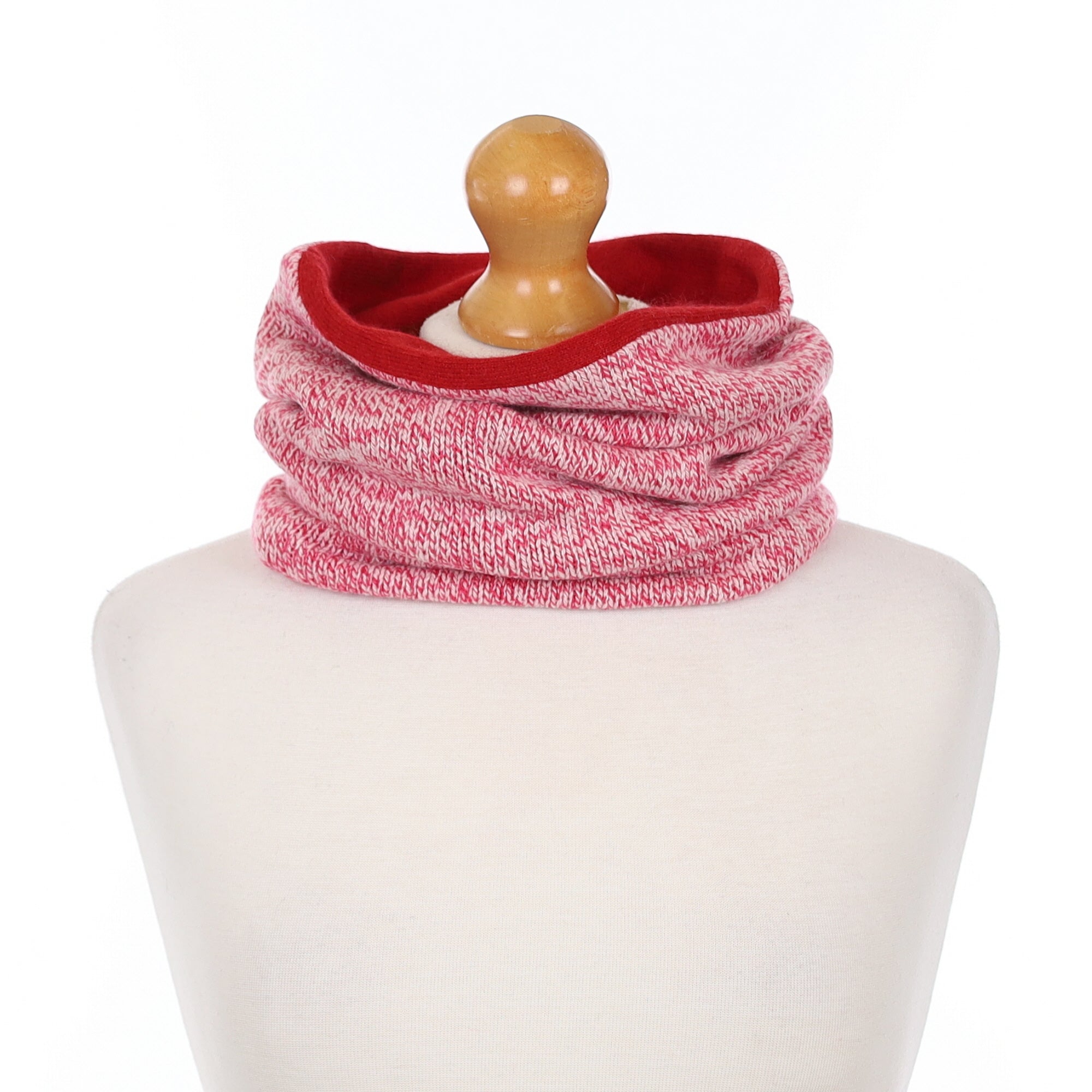 Raspberry Marl and Crimson Luxury Double Layered Snood