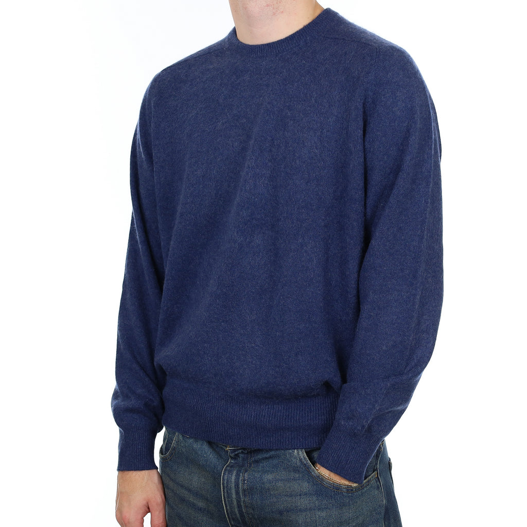 Men’s Naval Blue Cashmere Crew Neck Jumper Large