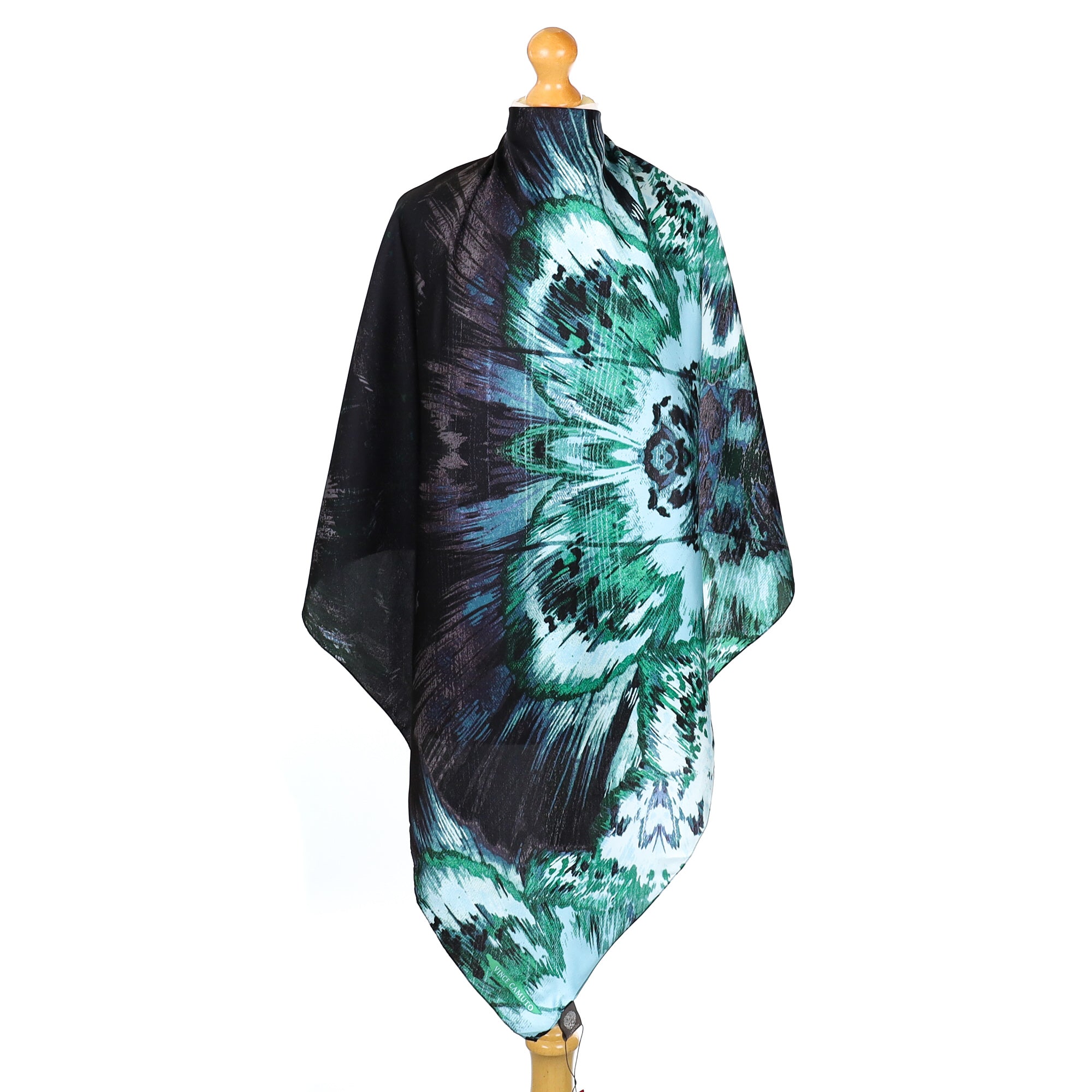 Brand New Vince Camuto Green Abstract Silk Scarf