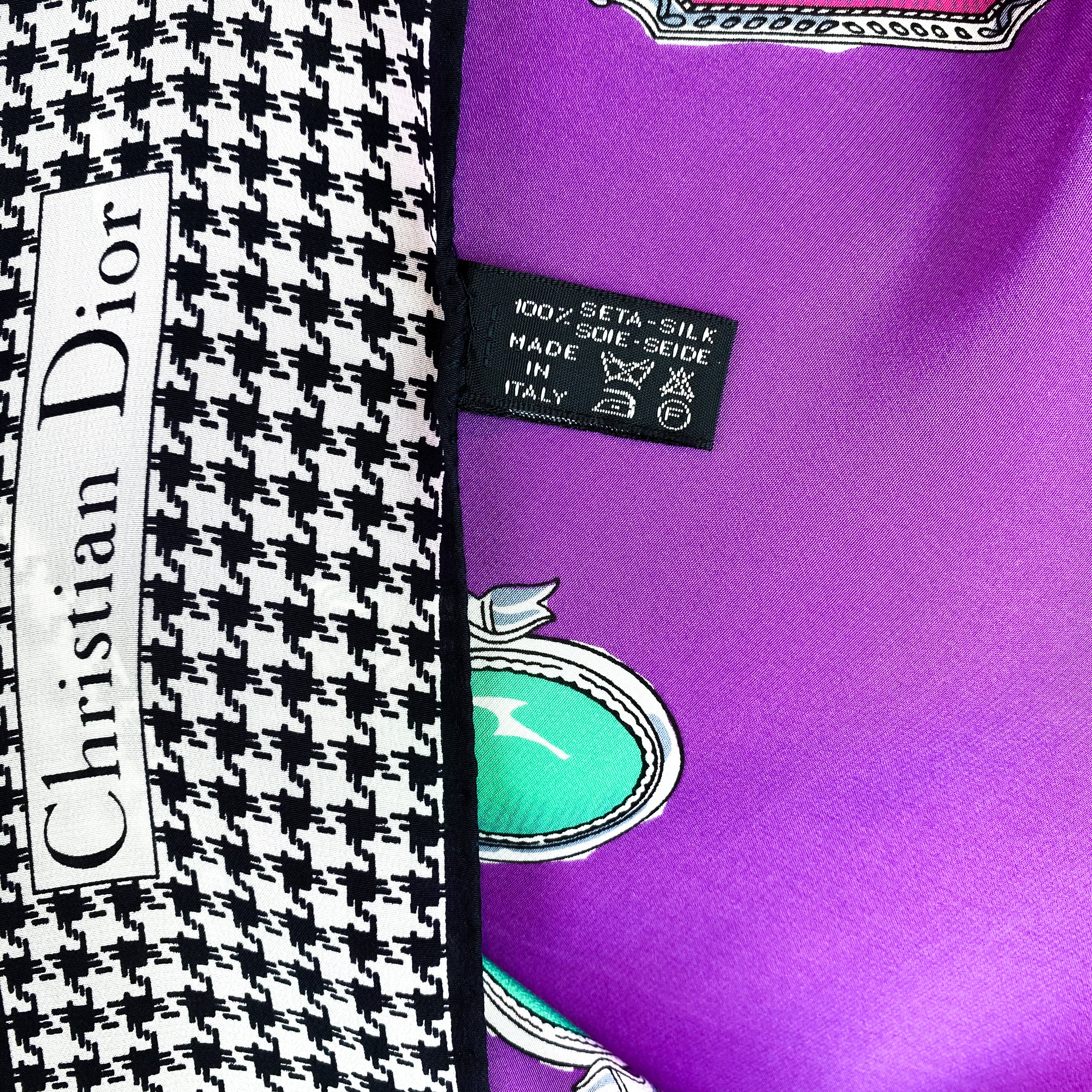1980s Christian Dior Vintage Designer Silk Scarf