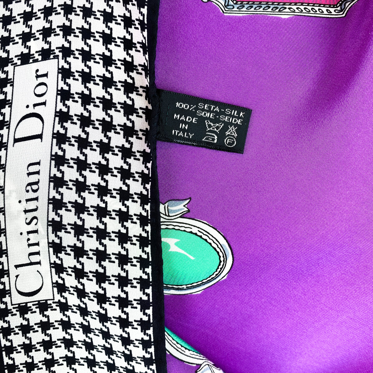 1980s Christian Dior Vintage Designer Silk Scarf