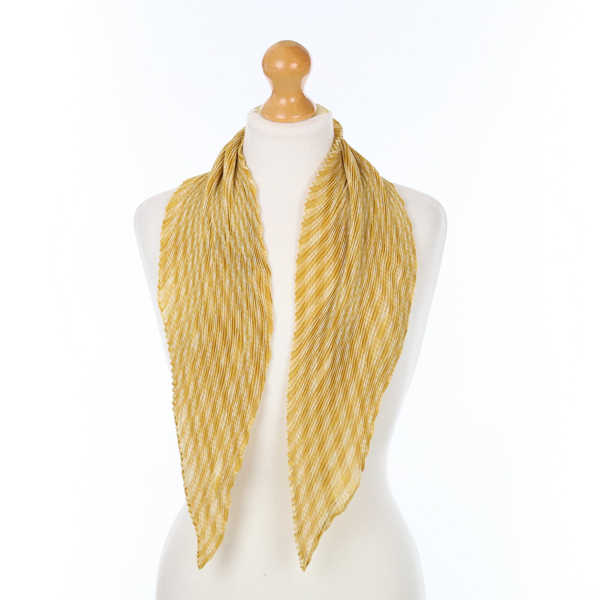 Brand New Agnona Pleated Yellow Cashmere Silk Scarf