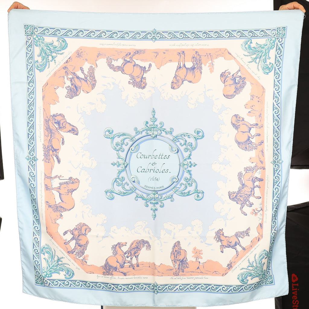 Immaculate Hermès Courbettes & Cabrioles Silk Scarf