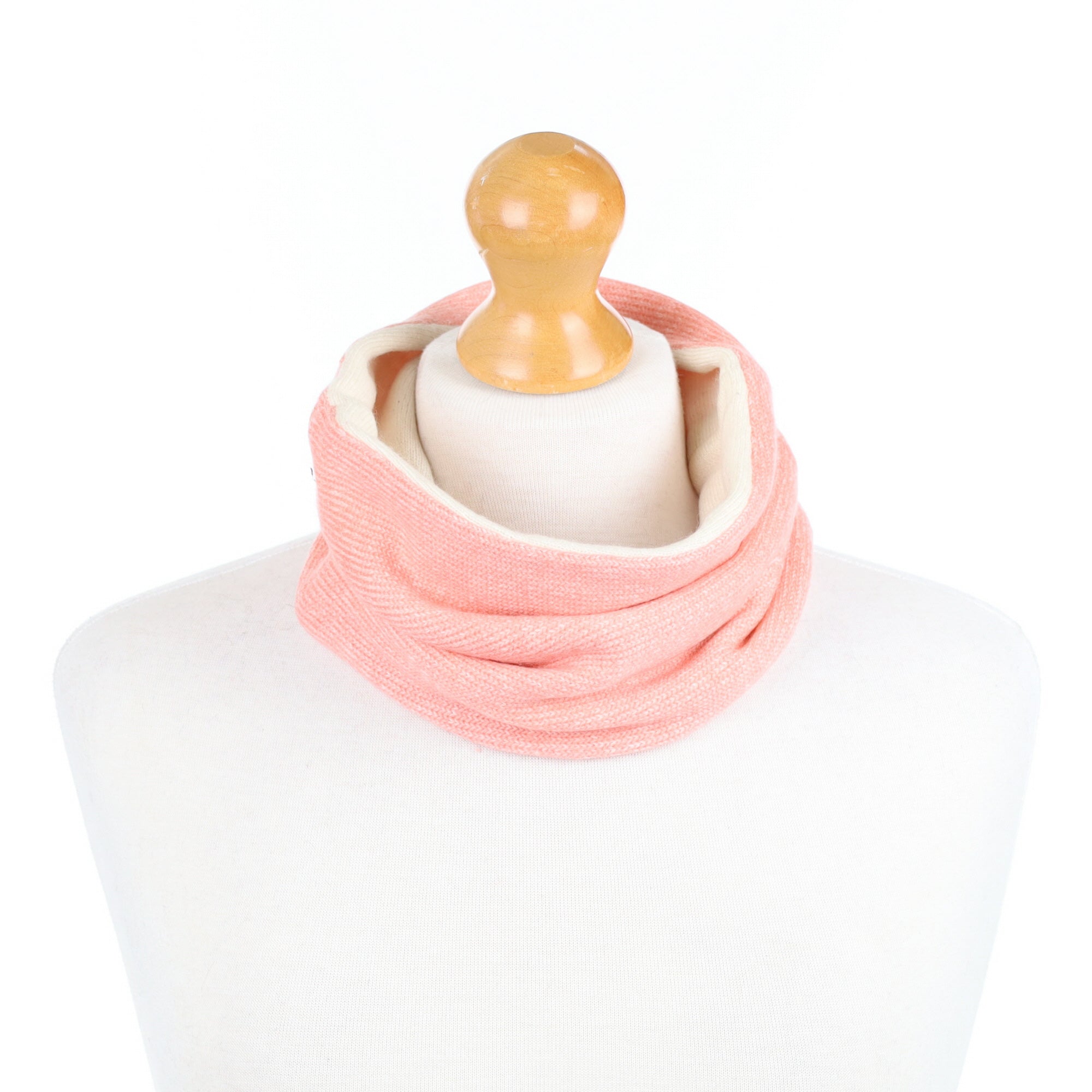 Coral Pink Marl and Cream Chunky Neck Warmer