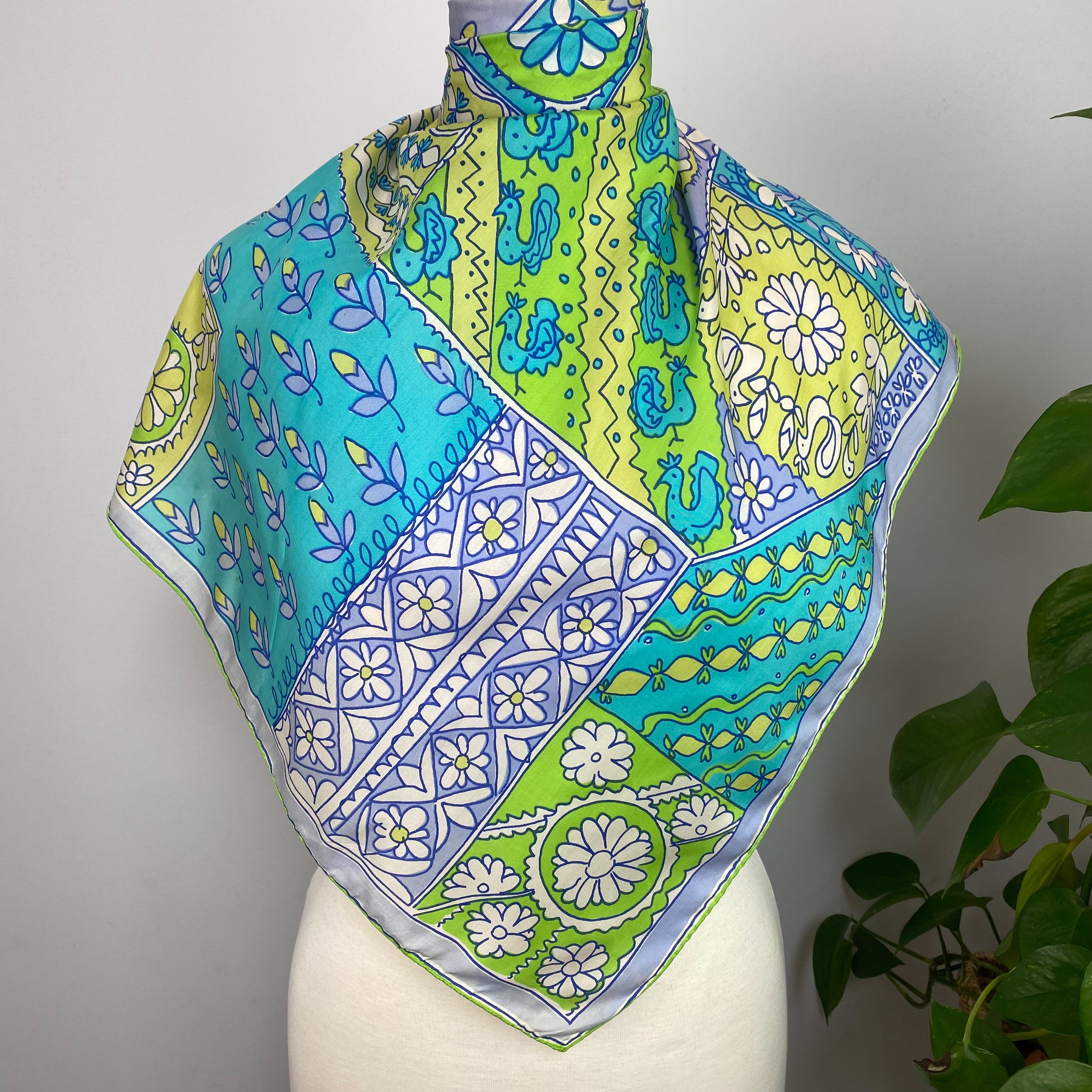 1970s Vera Nuemann Vintage Silk Scarf