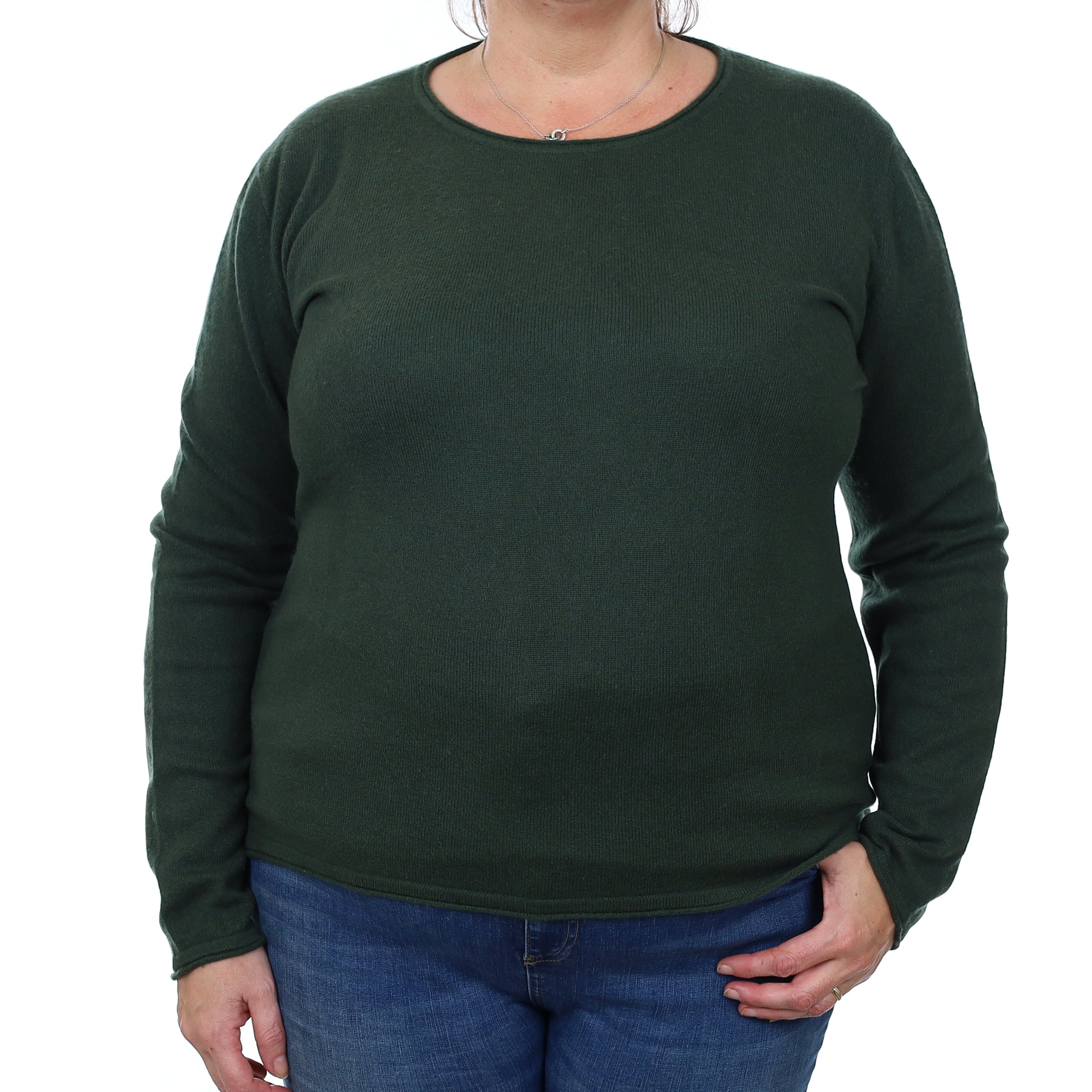 Country Green Cashmere Crew Neck Jumper Extra Large