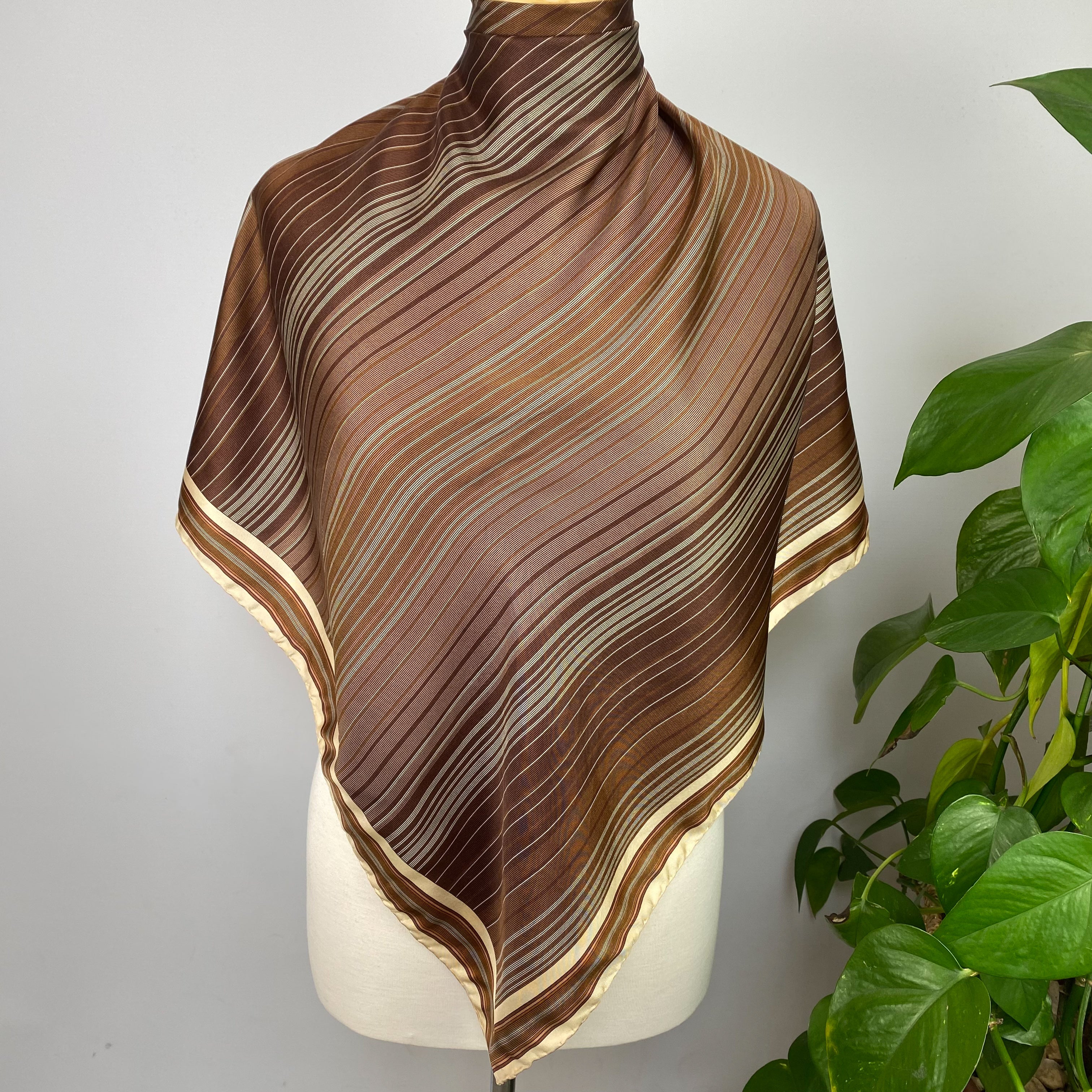 Italian Vintage Striped Silk Scarf