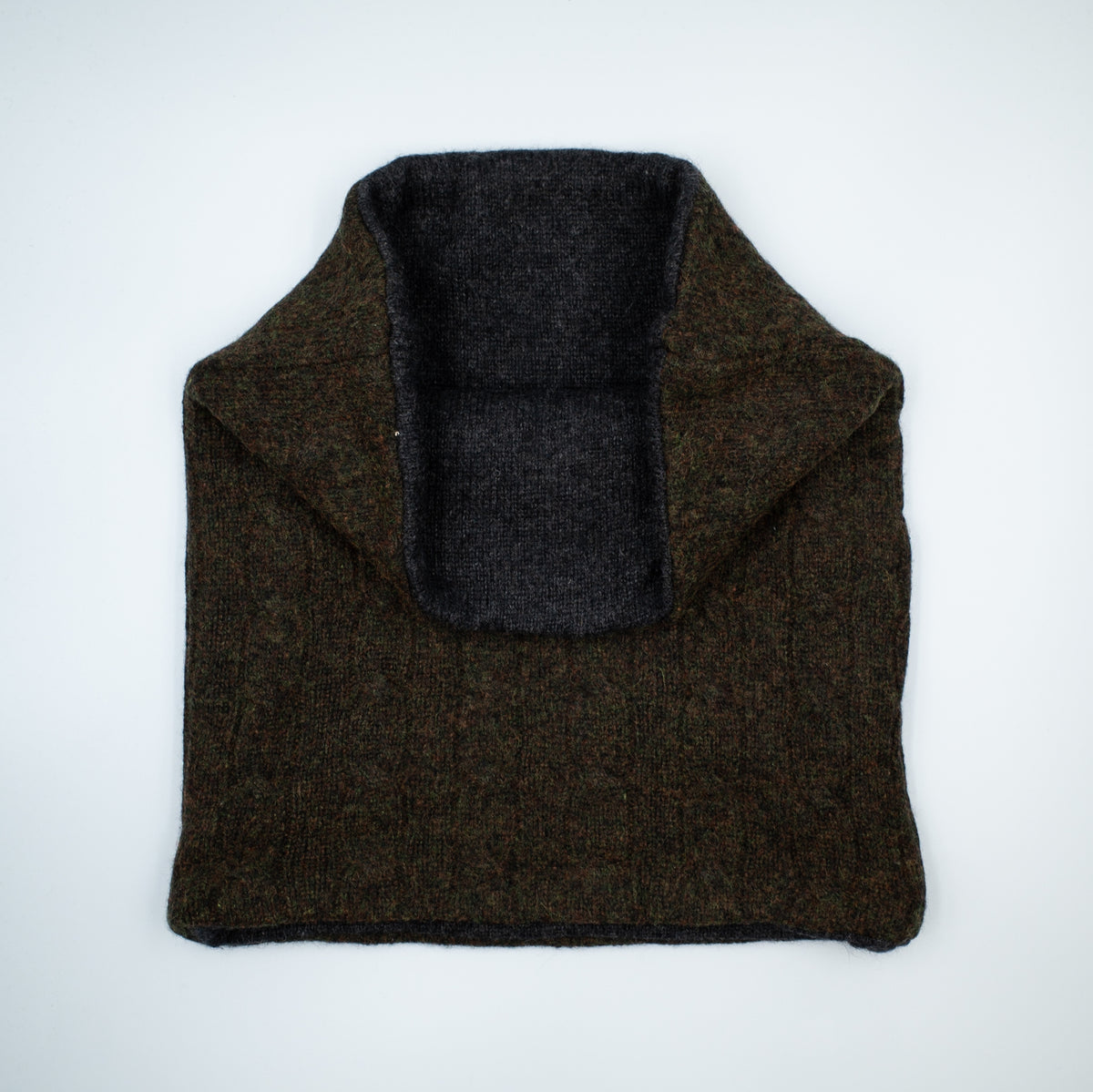 Men’s Dark Khaki Cable and Grey Luxury Double Layered Snood