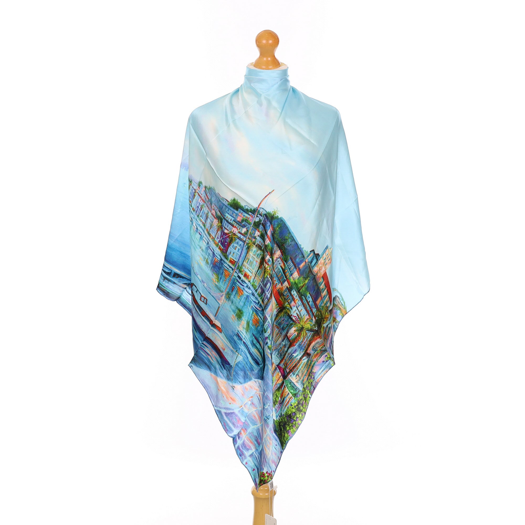 Brand New Harbour Scene Silk Scarf