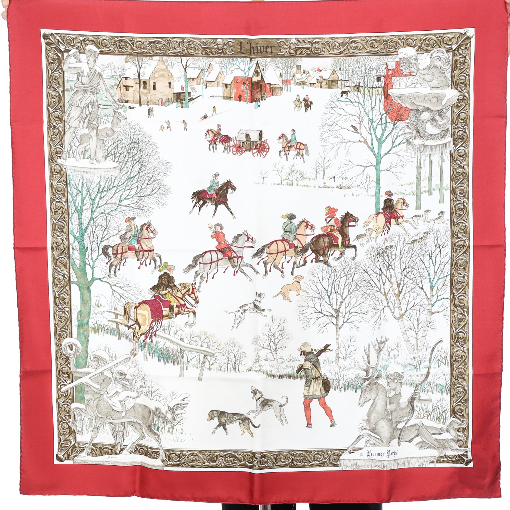 Pristine Hermès L’hiver Silk Scarf