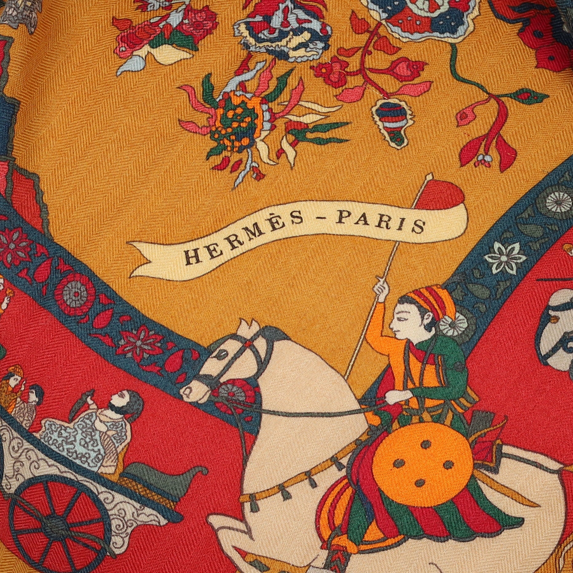 Boxed Hermès Fantaisies Indiennes Silk  & Cashmere Scarf