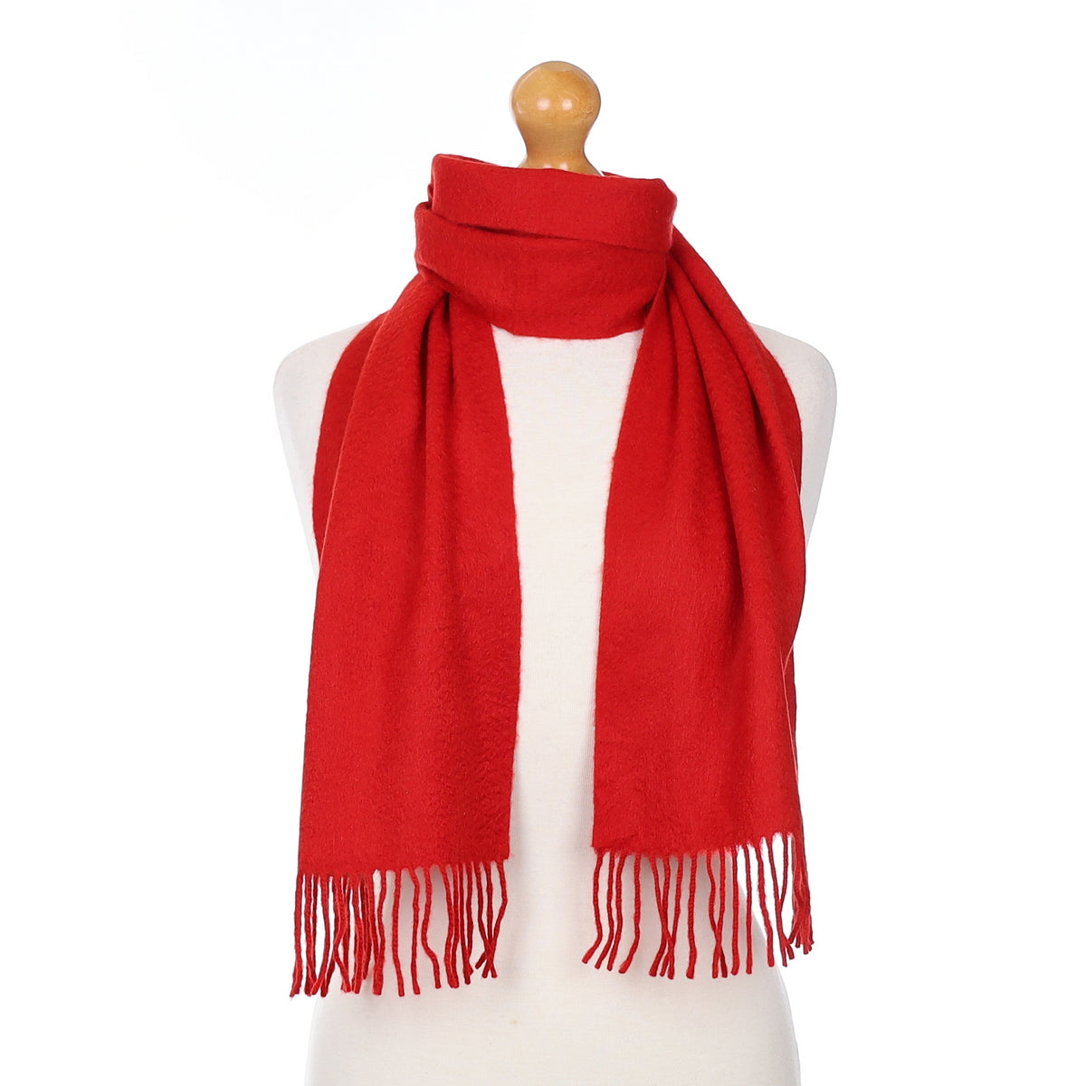 Scarlet Red Cashmere Woven Scarf