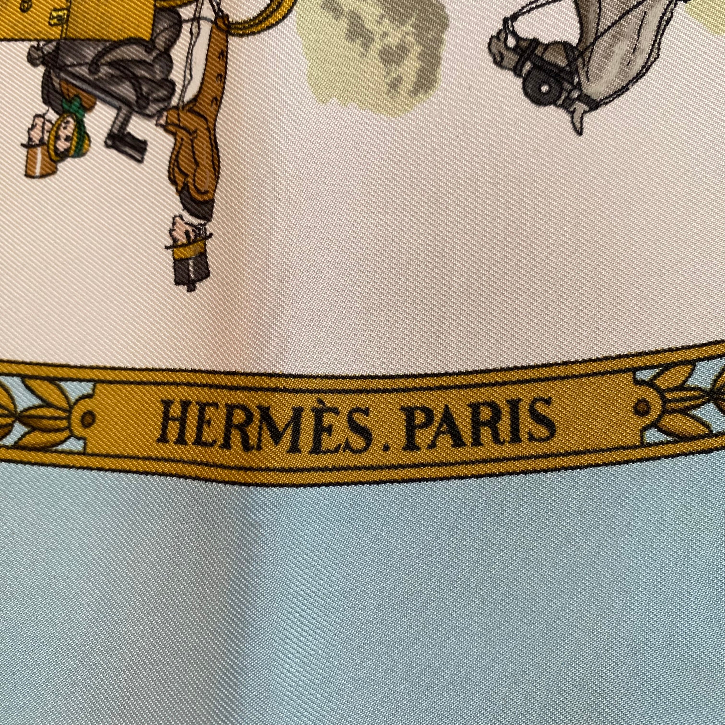 Brand New Boxed Hermès La Promenade de Longchamps Silk Scarf
