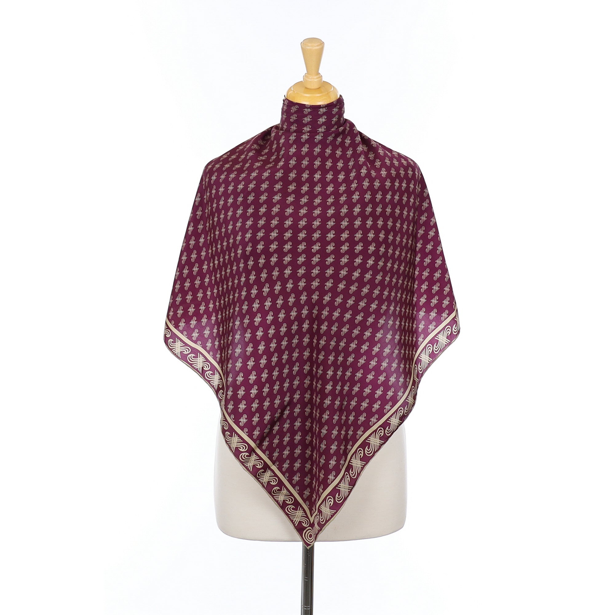 Jaeger Logo Design Vintage Silk Scarf