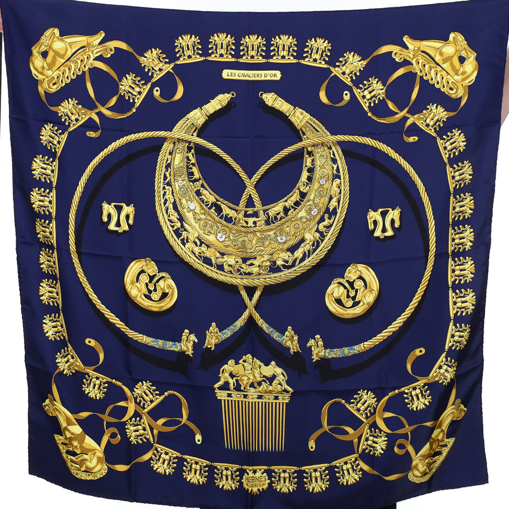 Pristine Hermès Les Cavaliers D’or Silk Scarf