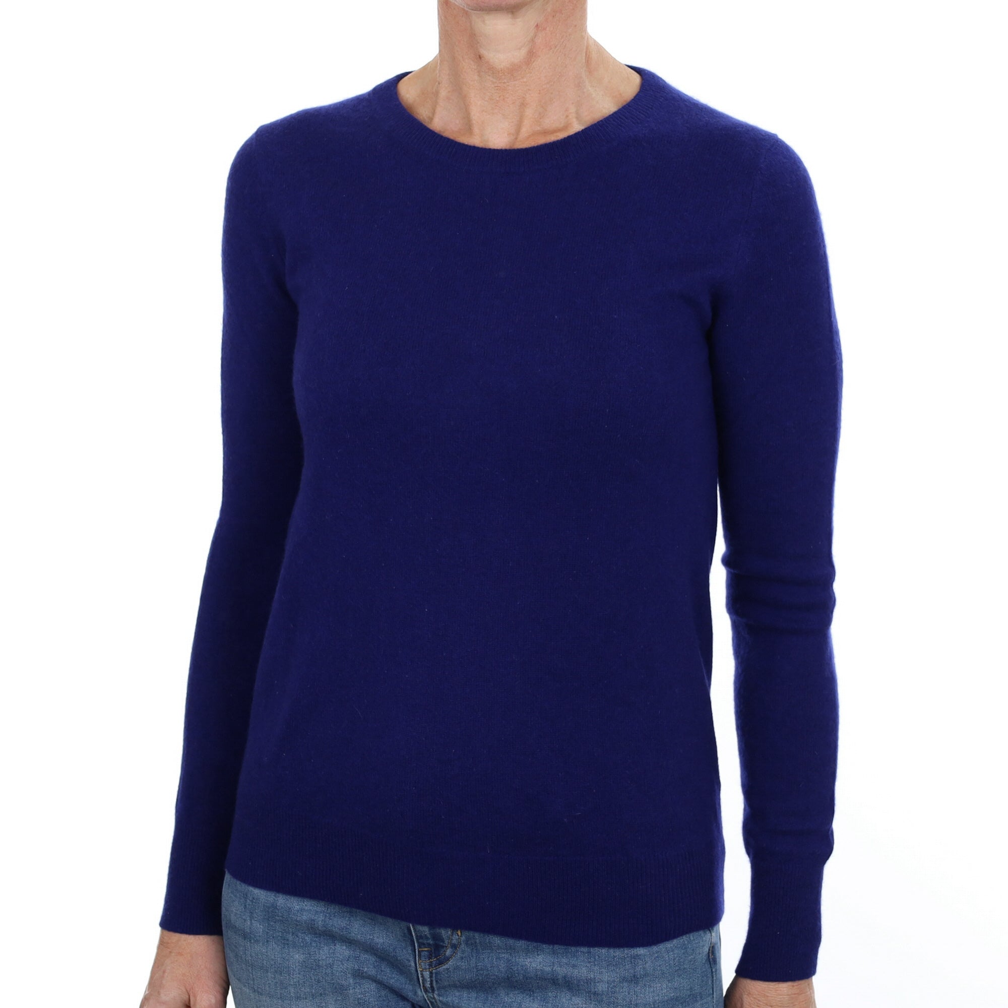 Indigo Blue Cashmere Crew Neck Jumper Small