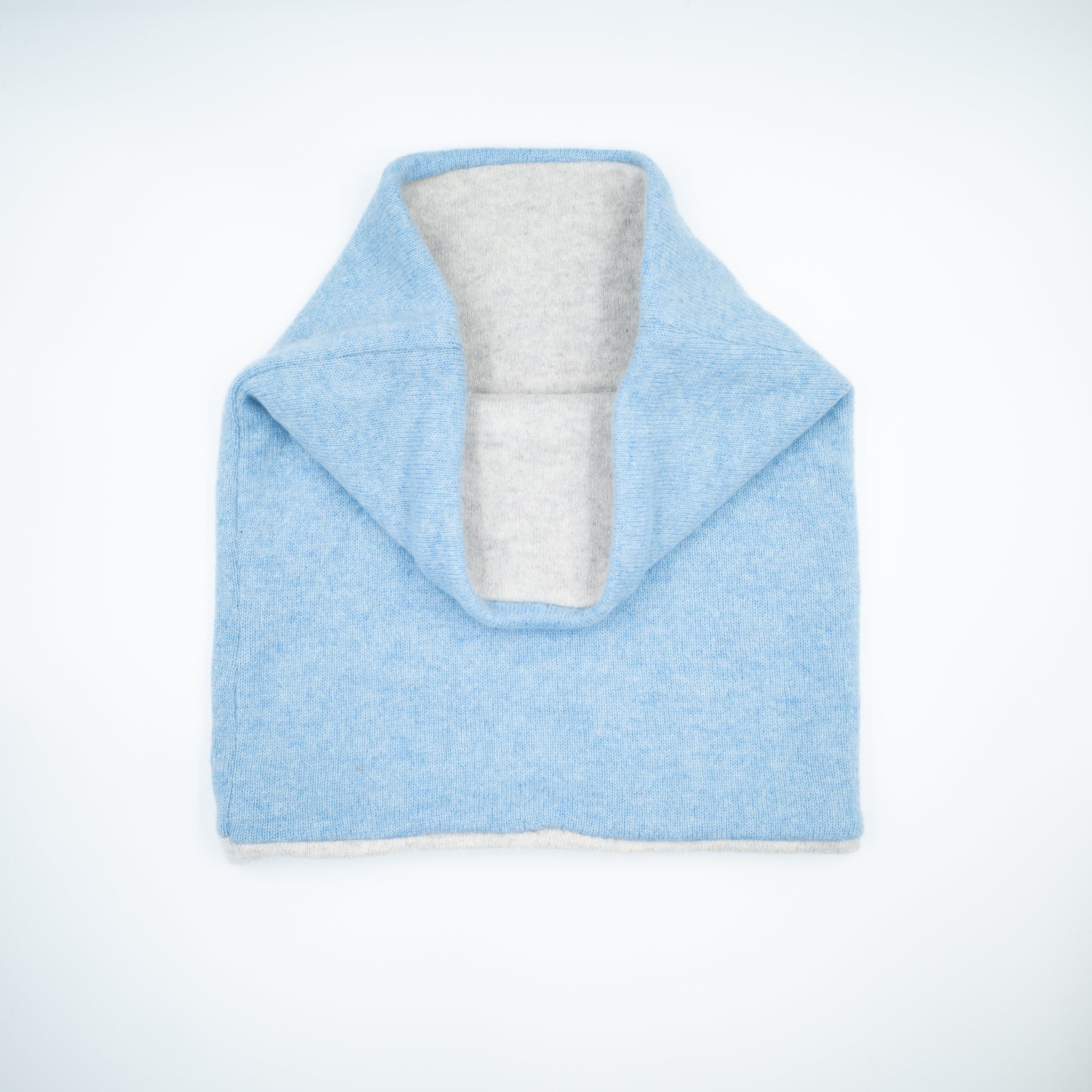 Sky Blue and Pale Grey Luxury Double Layered Snood