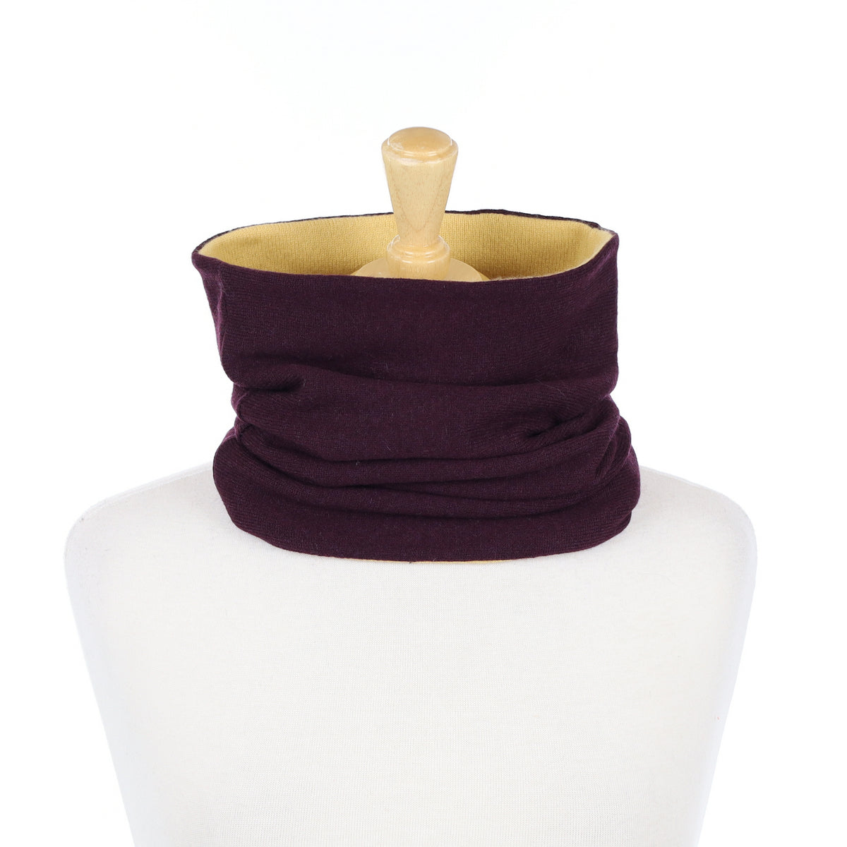 Mulberry and Custard Yellow Luxury Double Layered Snood