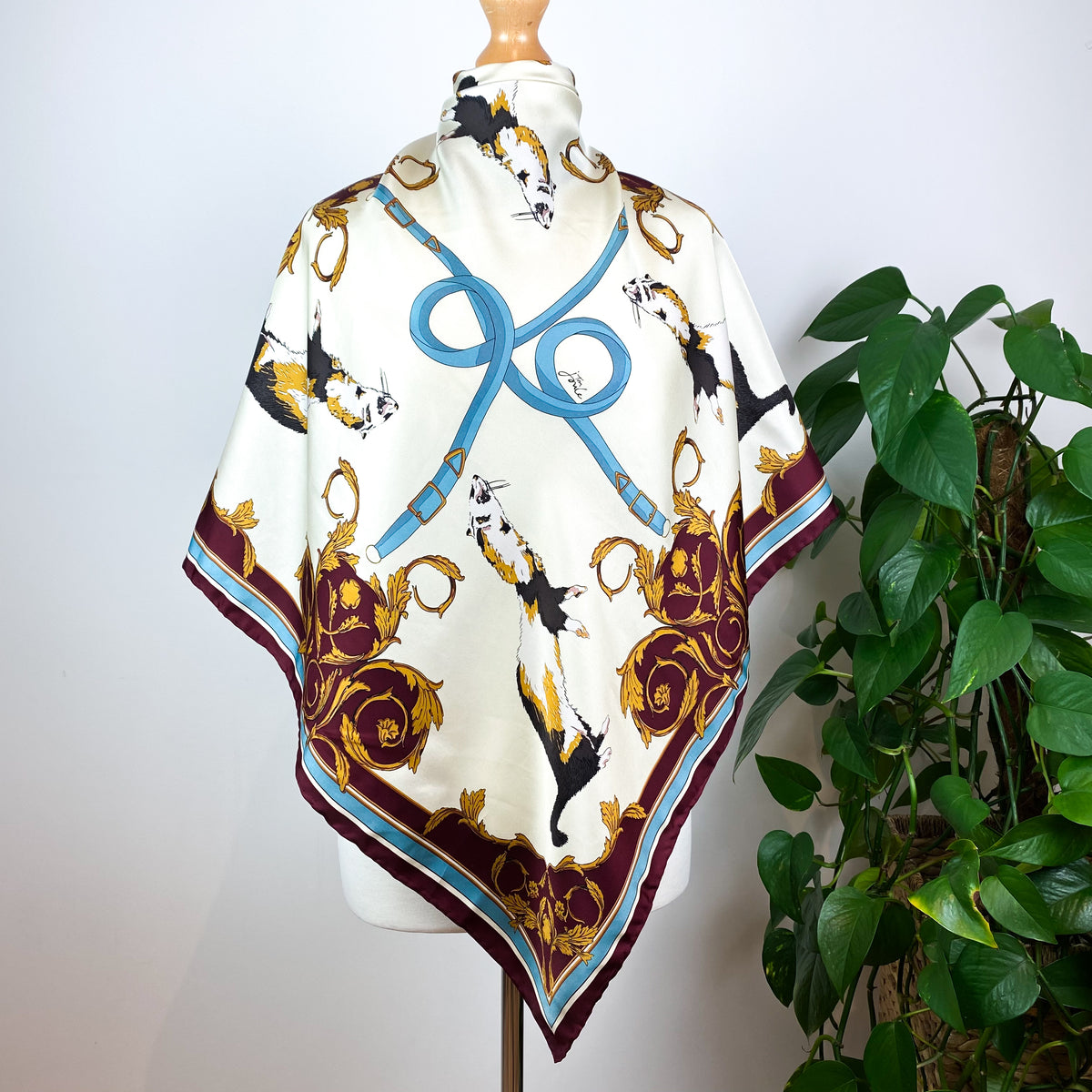 Tom Joule Weasel Design Silk Scarf