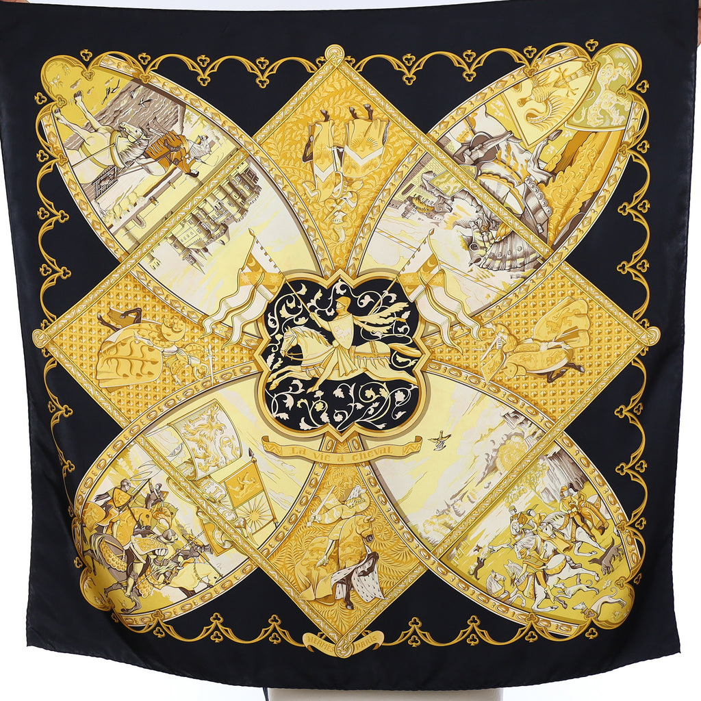 Hermès La Vie À Cheval Silk Scarf