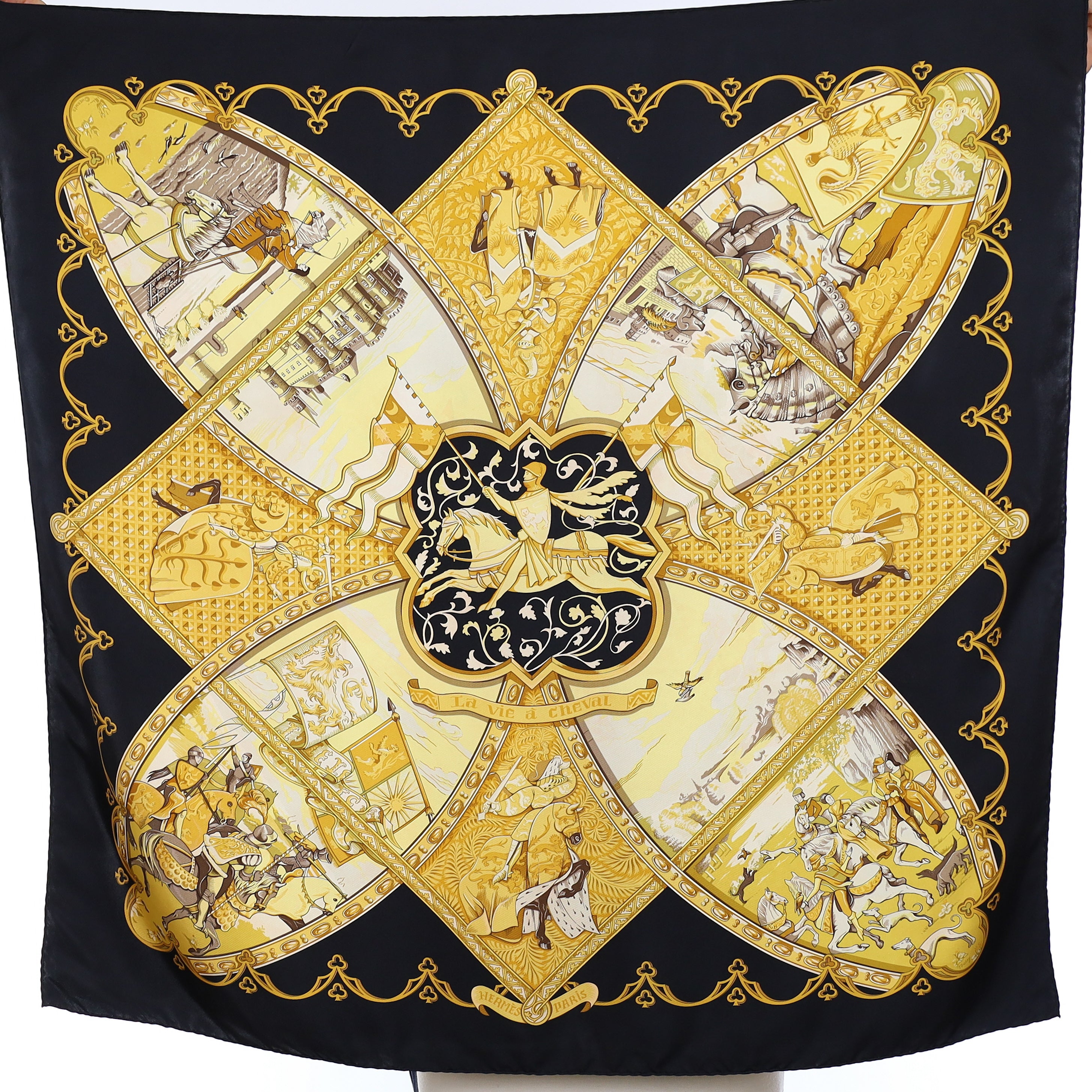 Hermès La Vie À Cheval Silk Scarf
