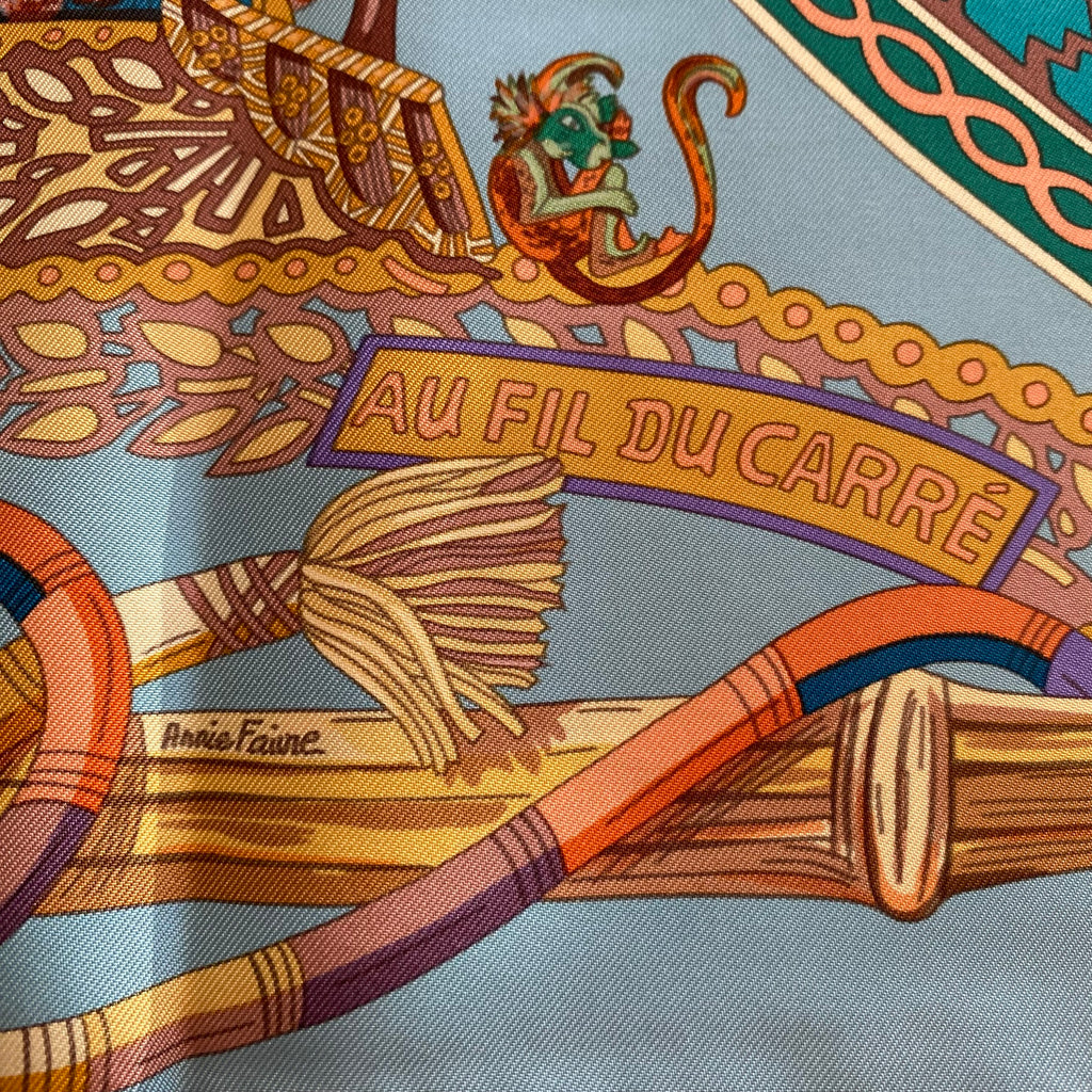 Hermès Au Fil Du Carré Silk Scarf Quite Rare