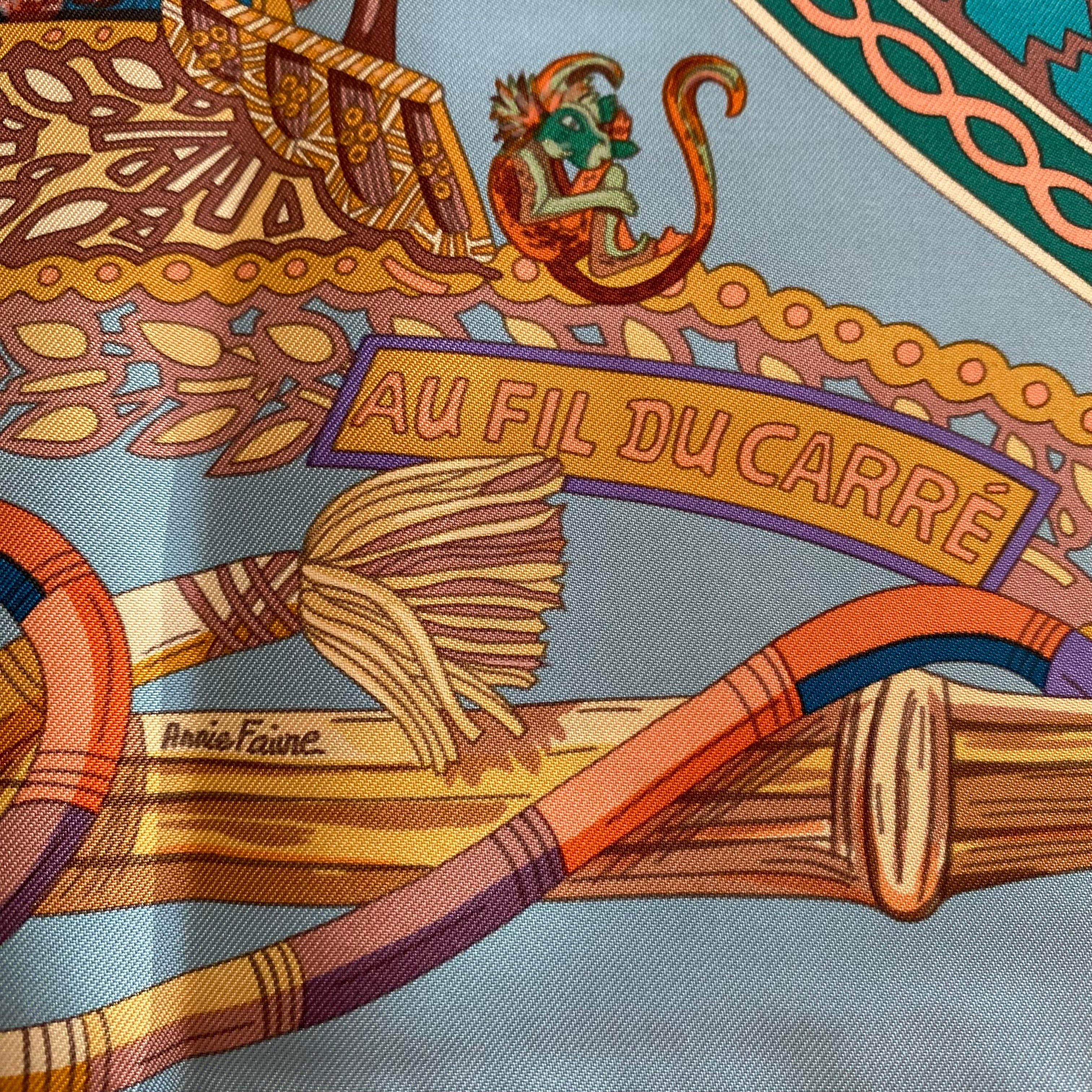 Hermès Au Fil Du Carré Silk Scarf Quite Rare