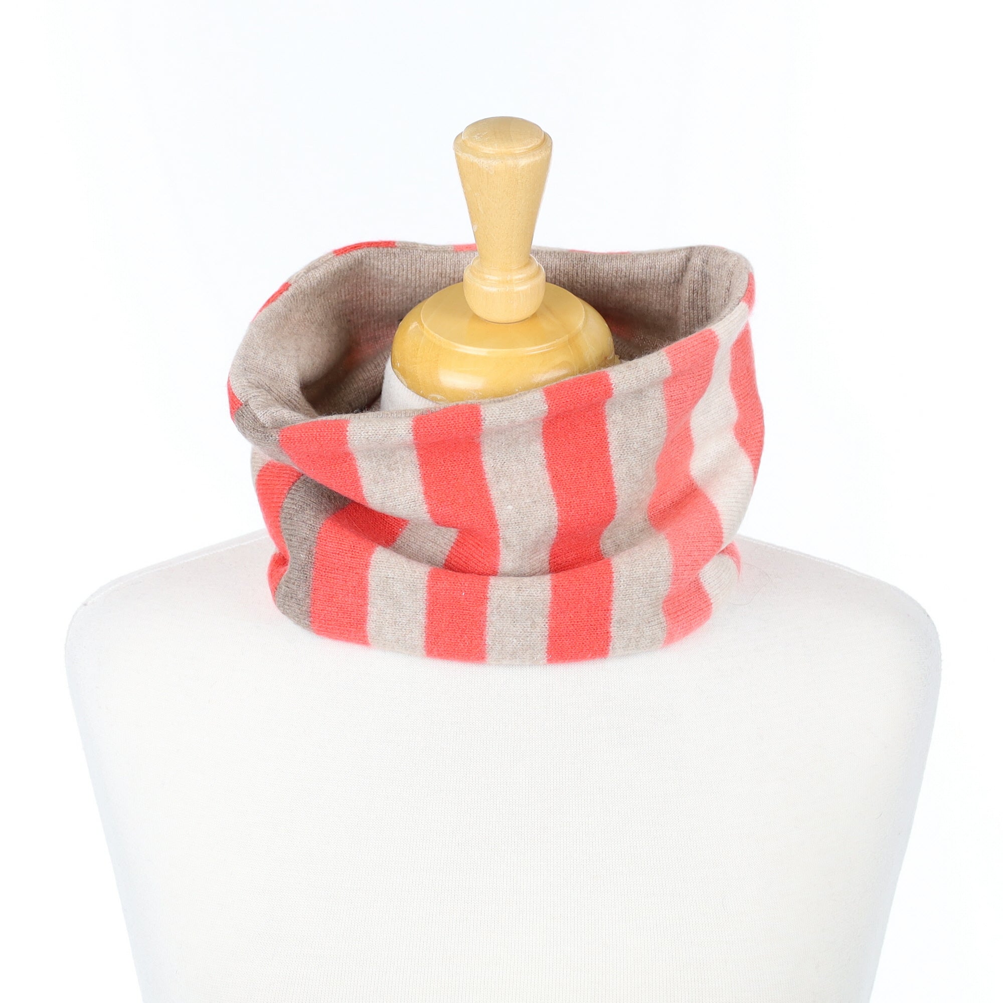 Orange and Taupe Stripe Neck Warmer