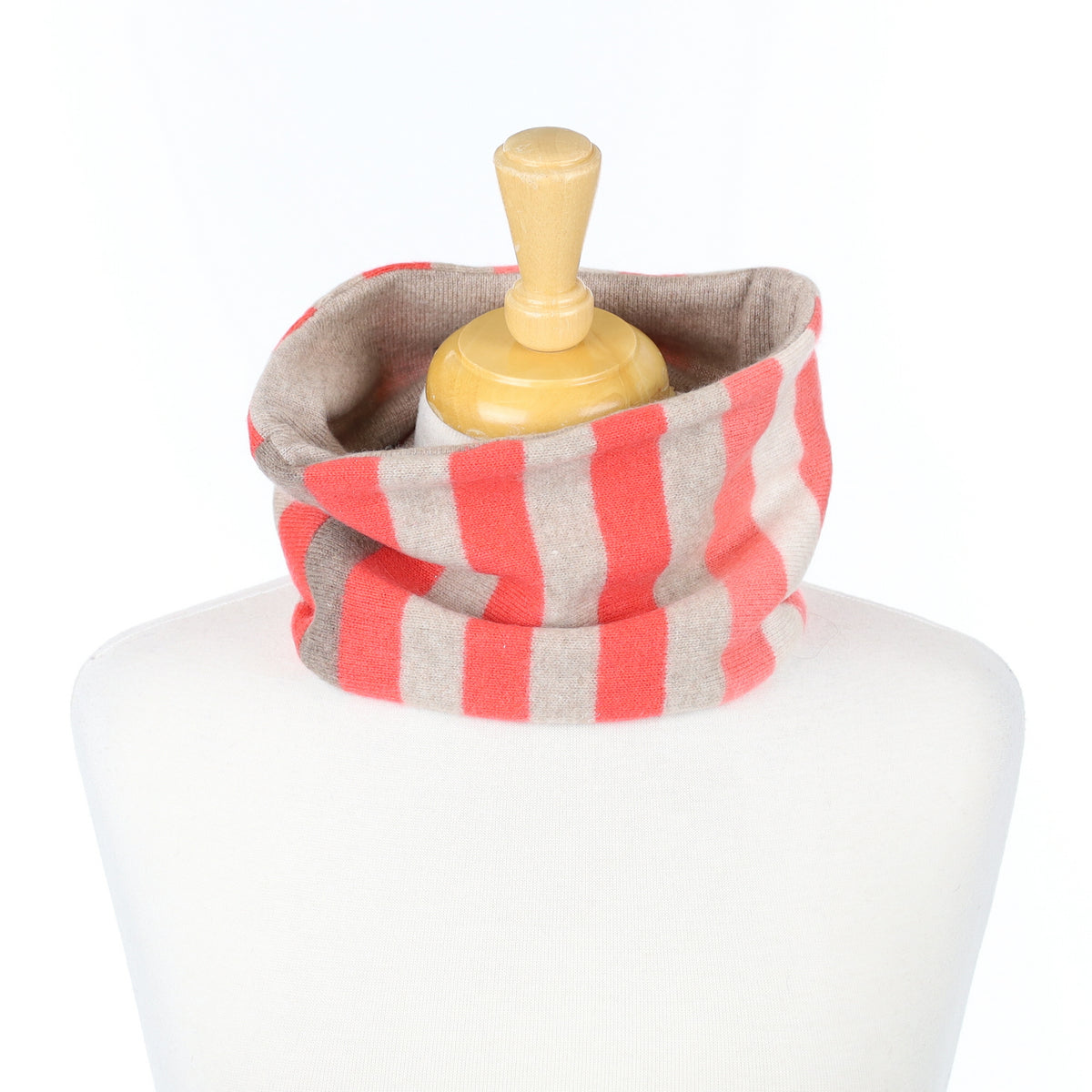 Orange and Taupe Stripe Neck Warmer