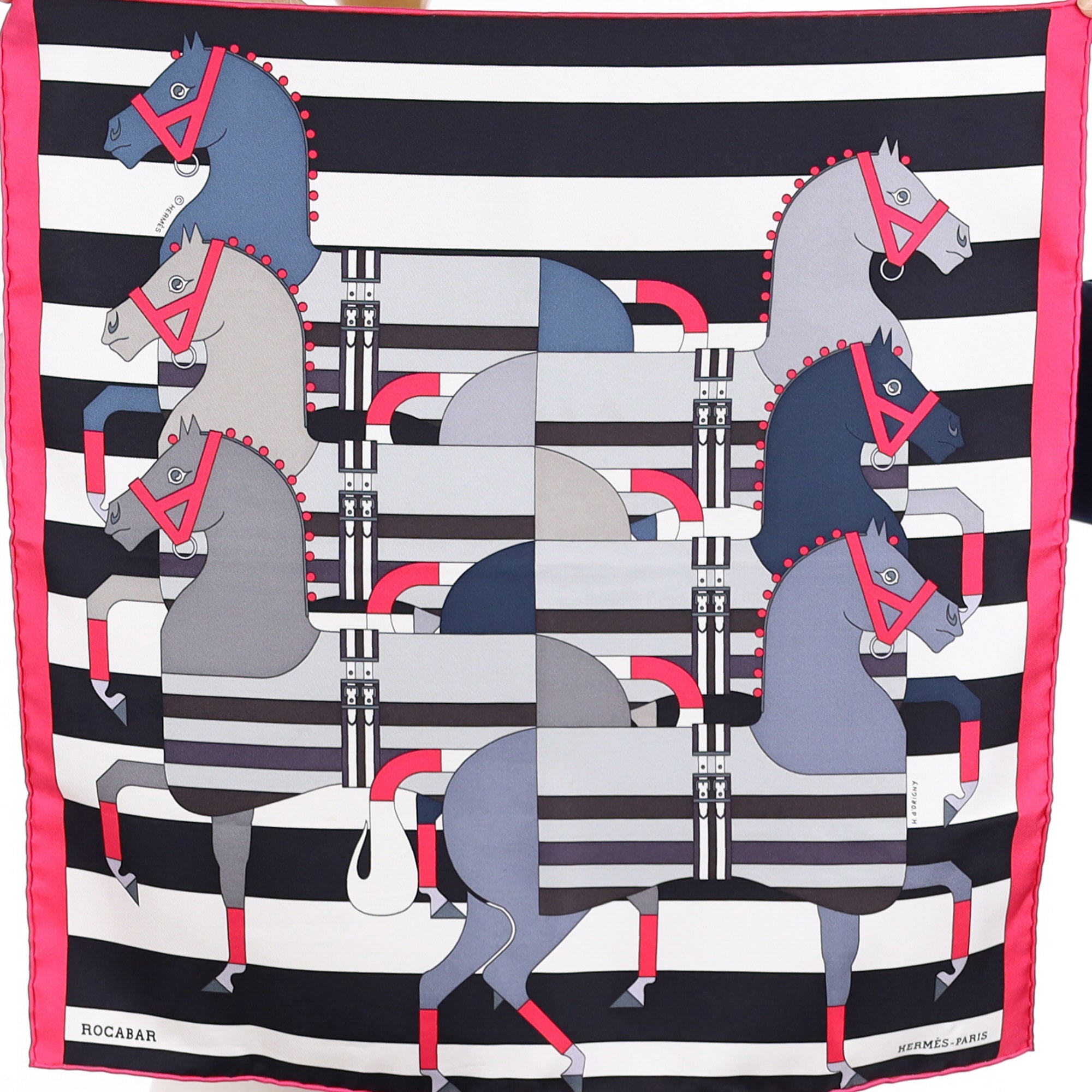Pristine Hermès Rocabar 45 Silk Scarf