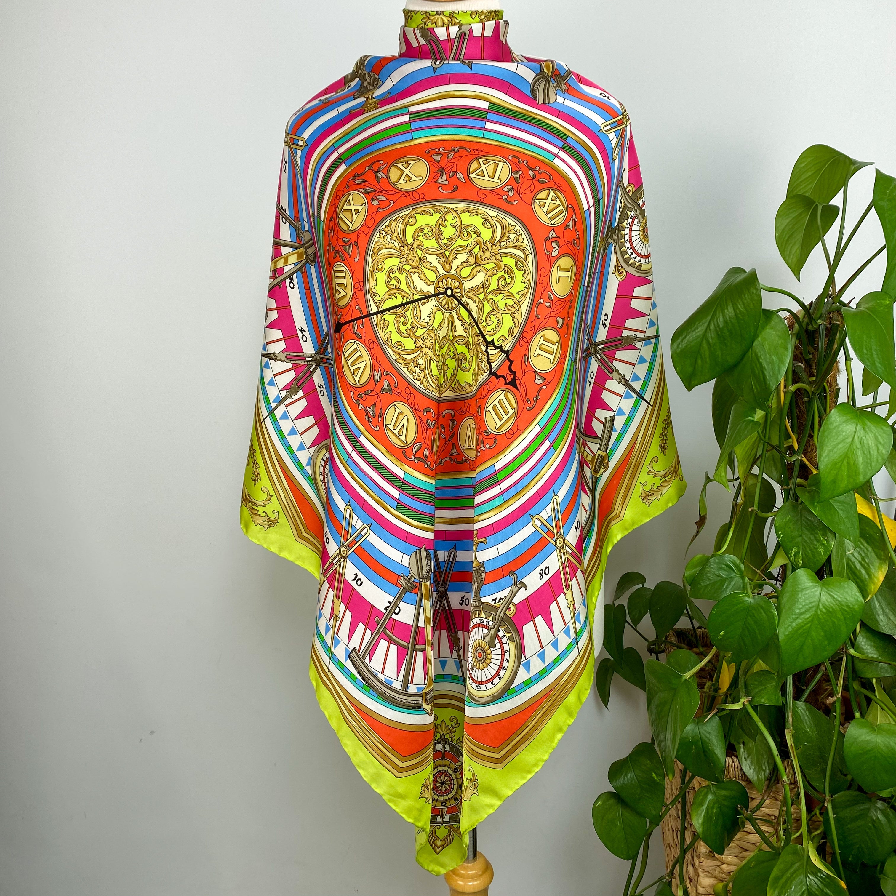 Echo Lime Green Navigation Design Silk Scarf