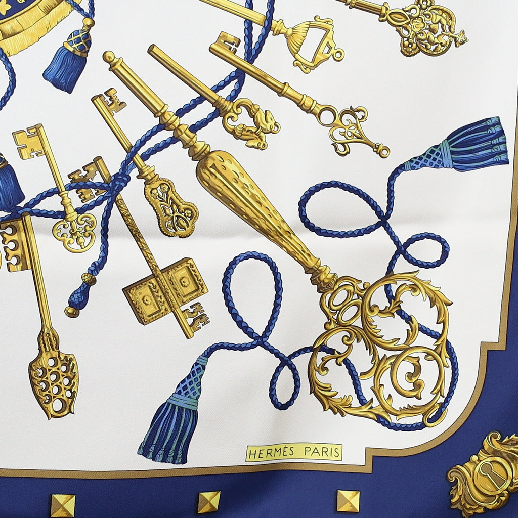 Pristine Boxed Hermès Les Clefs Silk Scarf