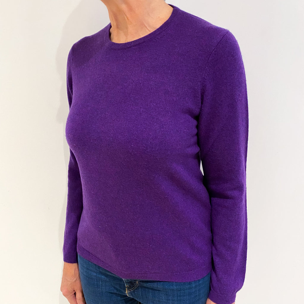 Viola Purple Cashmere Crew Neck Jumper Medium
