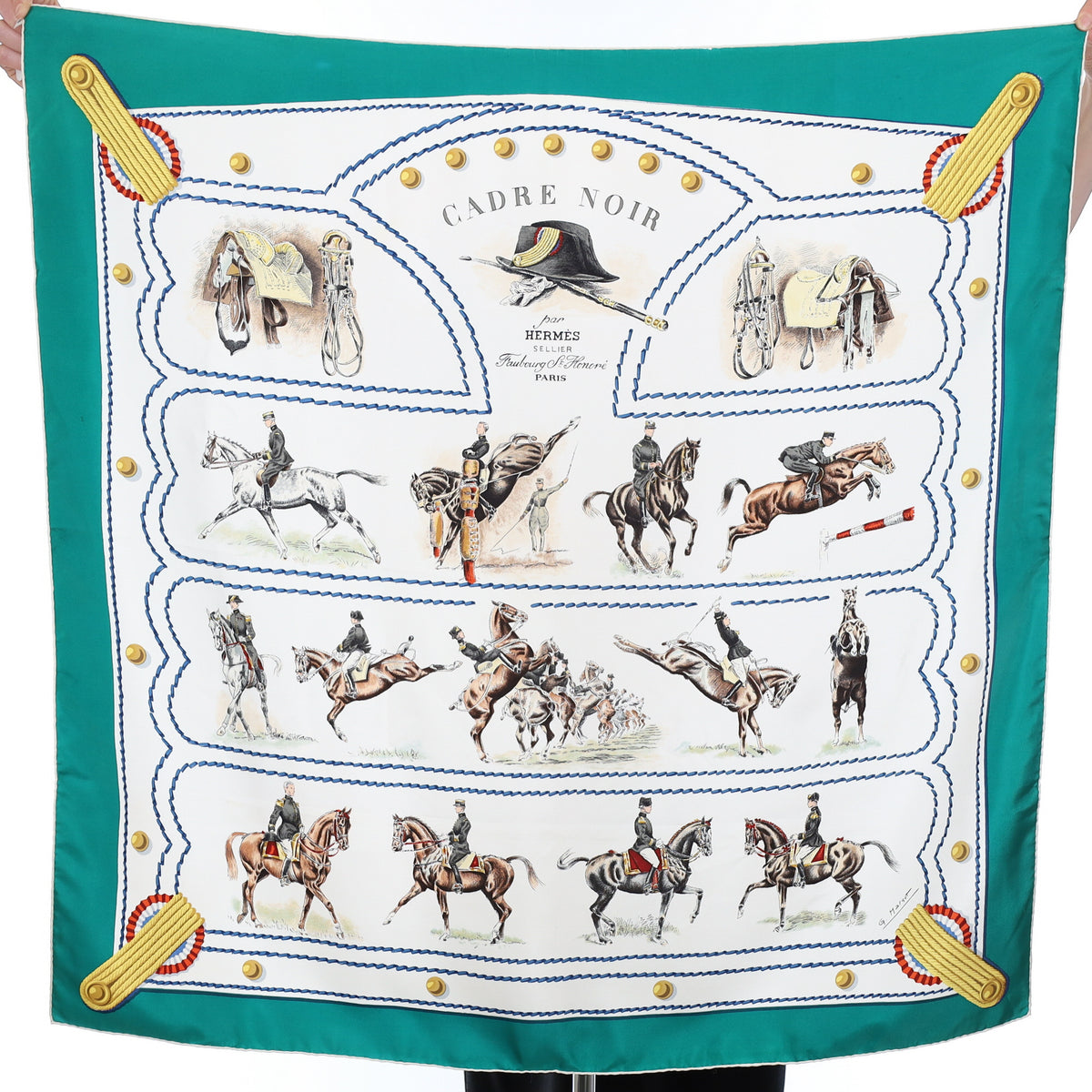 Hermès Cadre Noir Silk Scarf