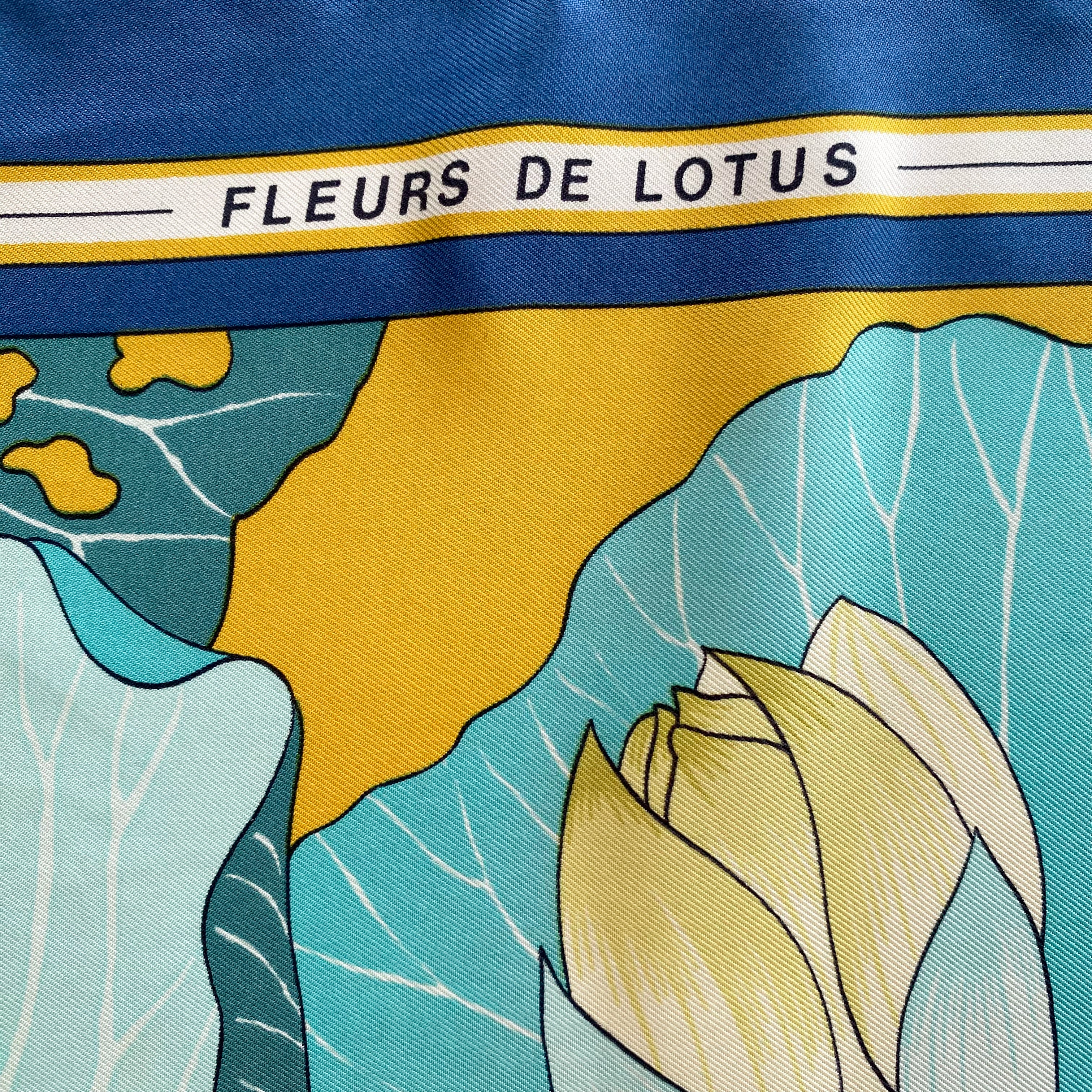 Hermès Fleurs De Lotus 1961 Vintage Silk Scarf