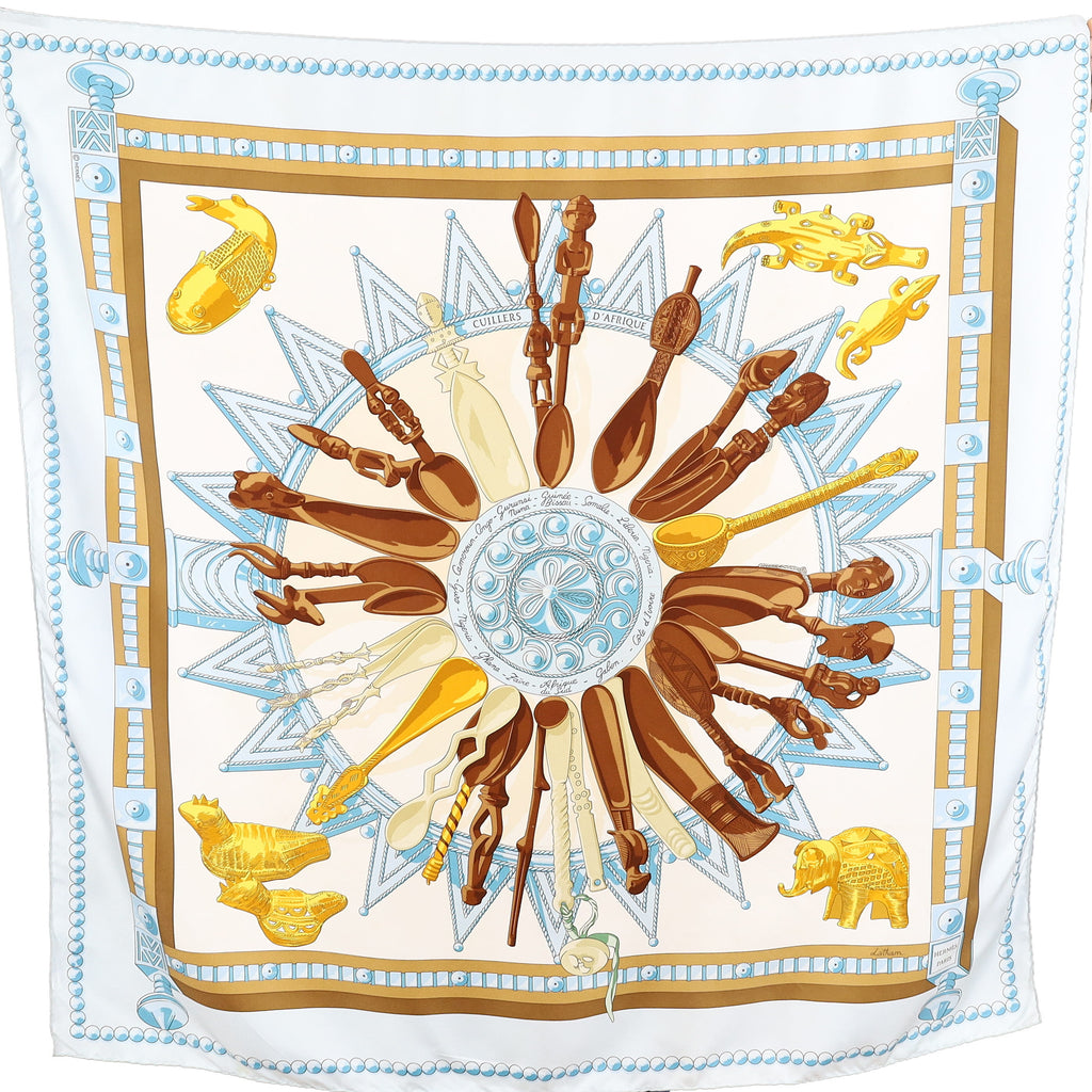 Hermès Cuillers D’Afrique Silk Scarf Quite Rare