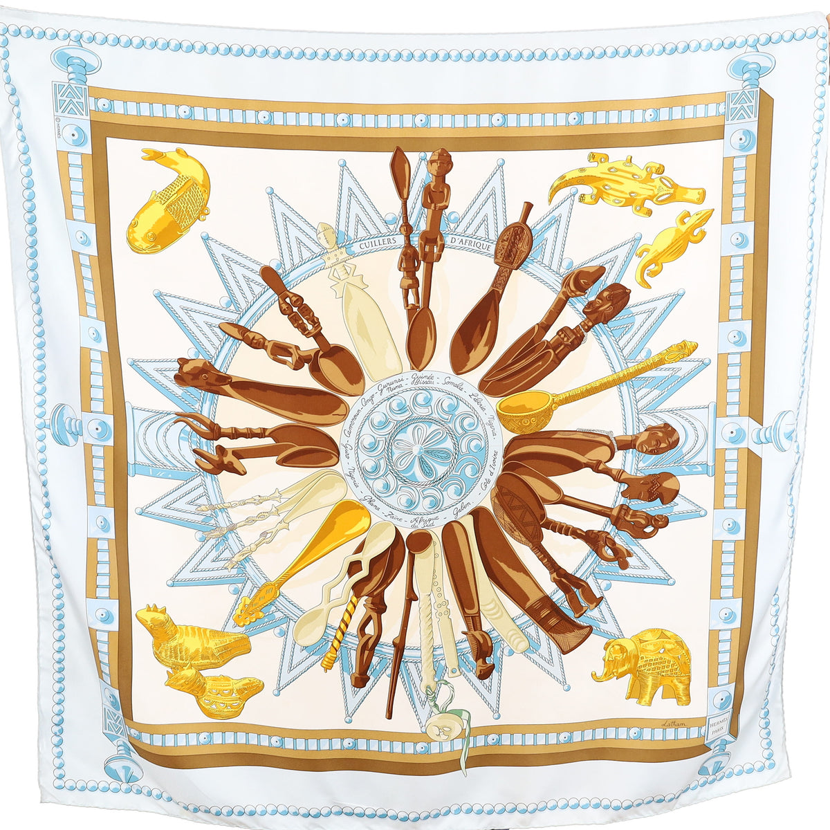 Hermès Cuillers D’Afrique Silk Scarf Quite Rare