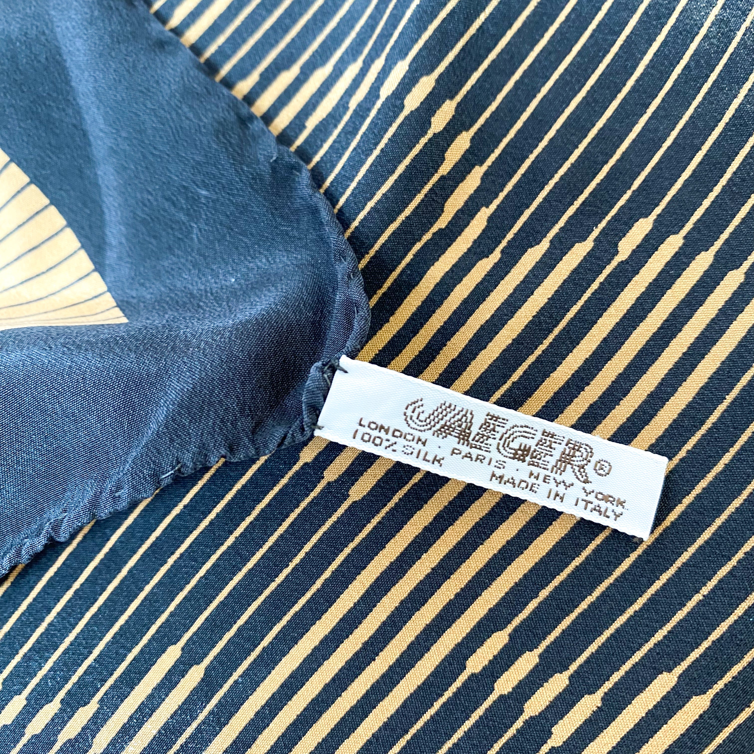 1970s Jaeger Striped Vintage Silk Scarf